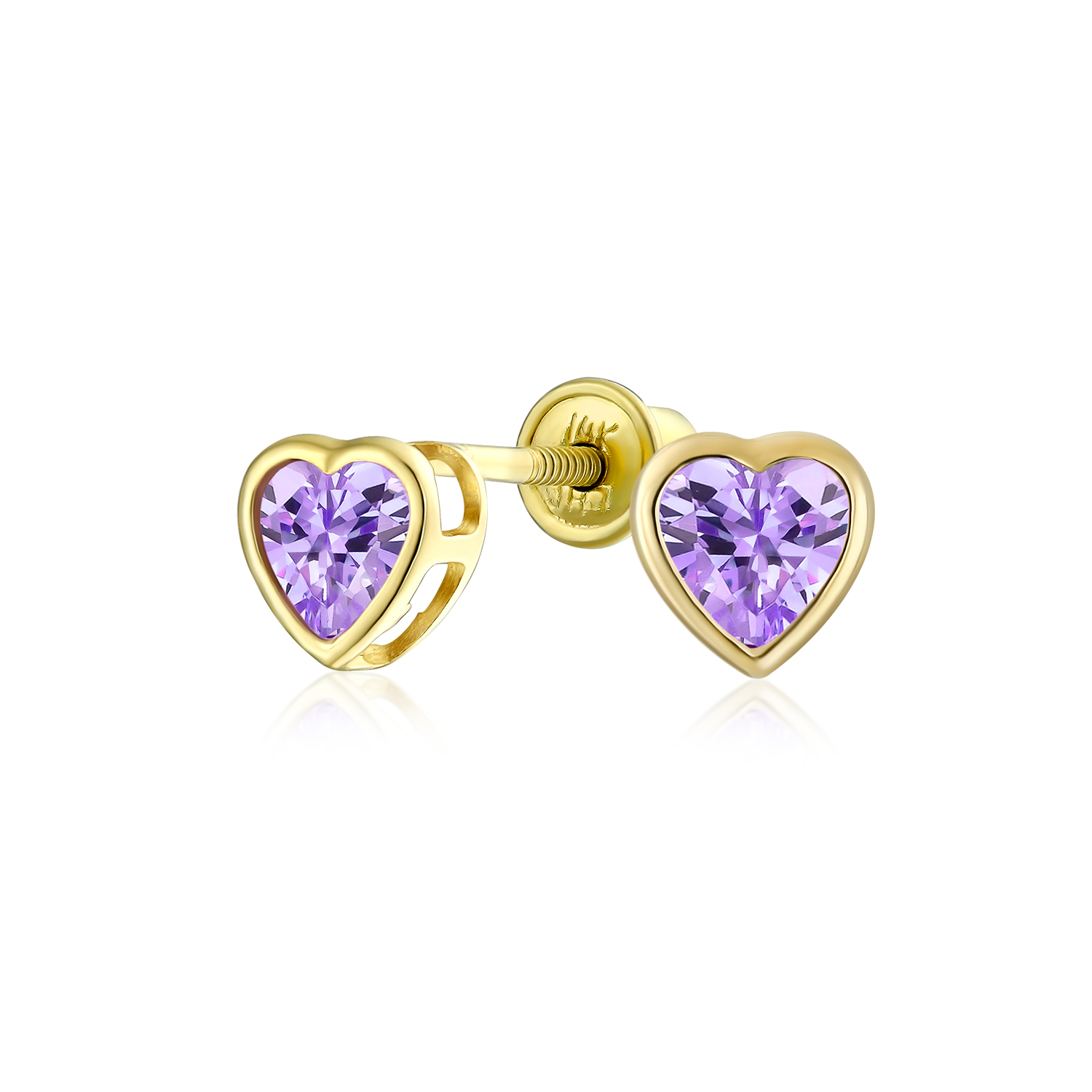 Romantic Tiny Delicate AAA CZ Cubic Zirconia Real Yellow 14K Real Gold Heart - Picture 30 of 45