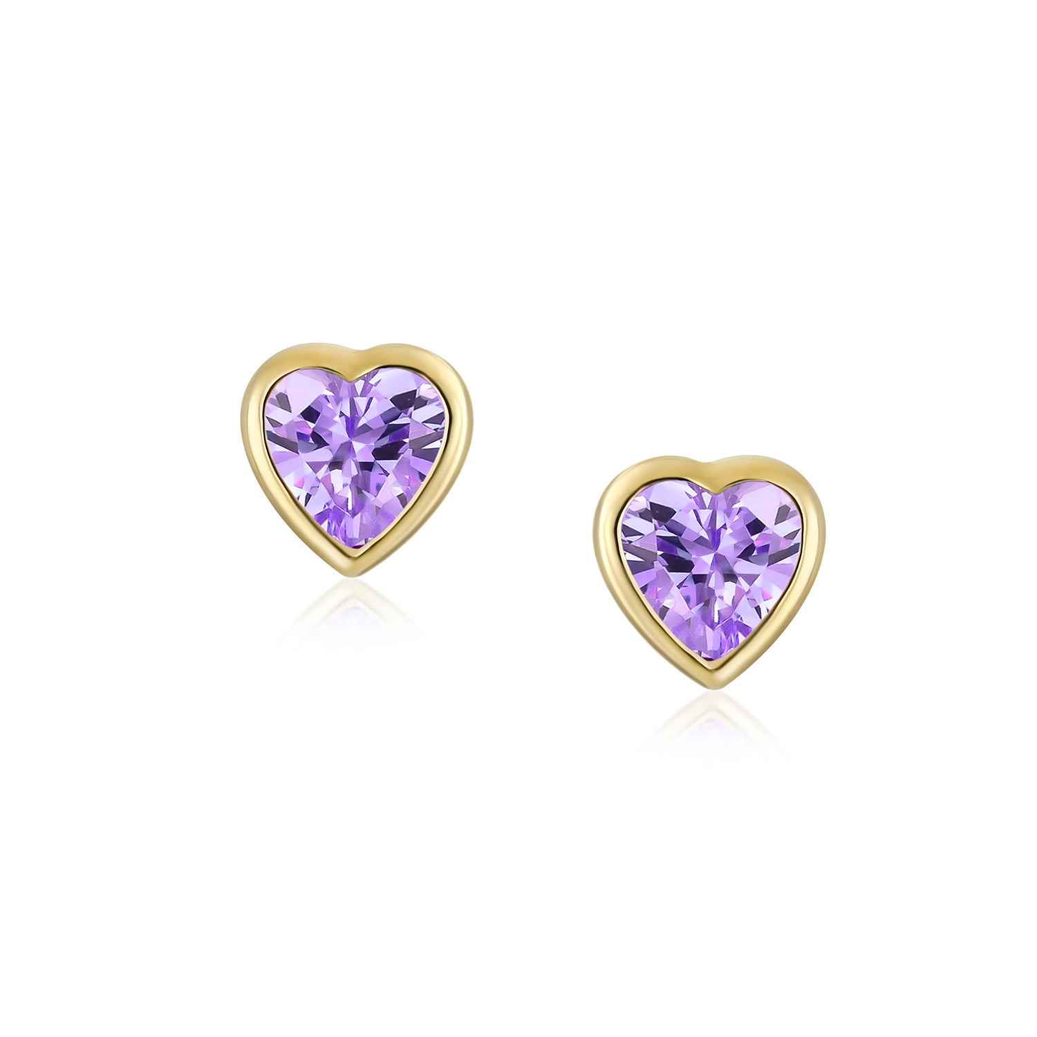 Romantic Tiny Delicate AAA CZ Cubic Zirconia Real Yellow 14K Real Gold Heart - Picture 31 of 45