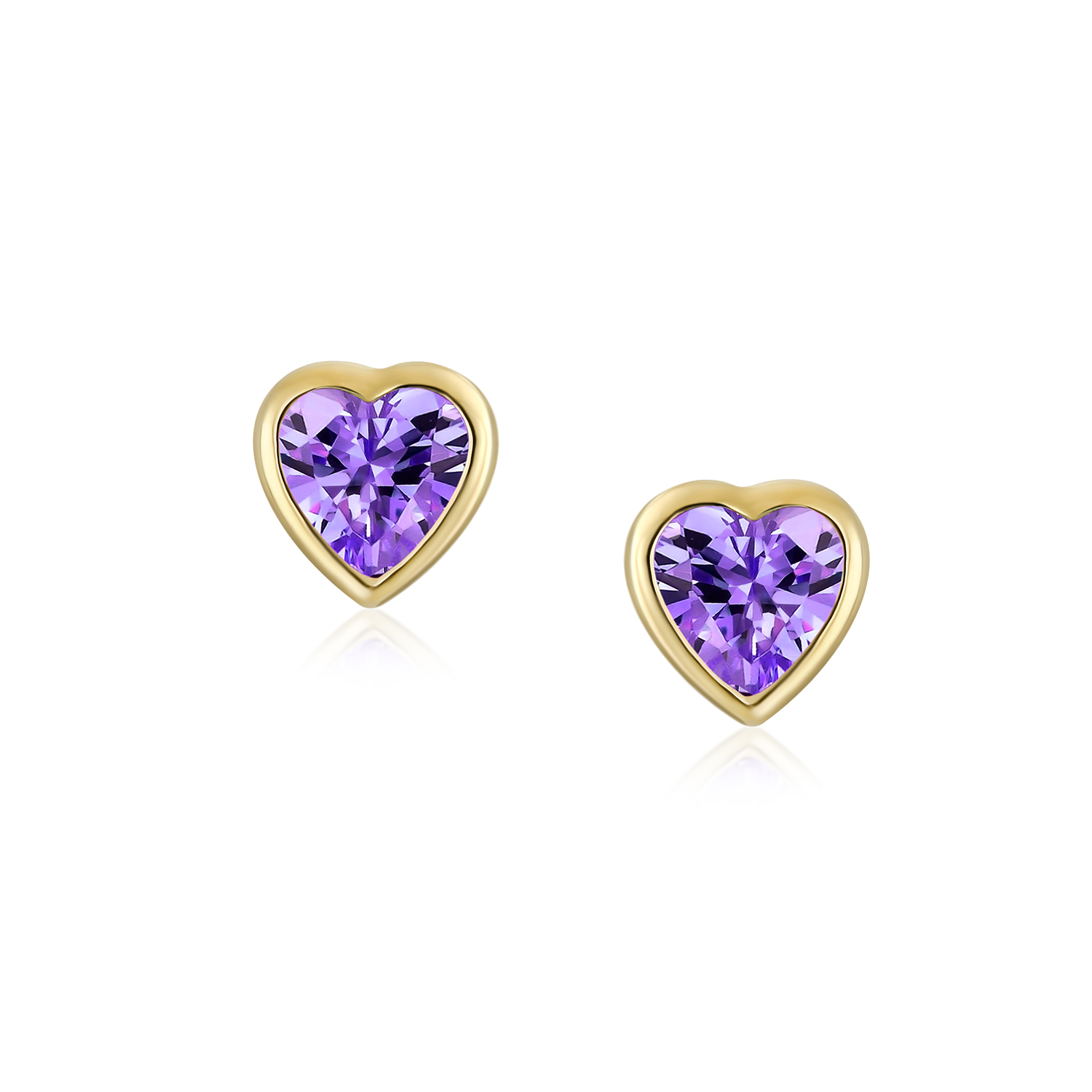 Romantic Tiny Delicate AAA CZ Cubic Zirconia Real Yellow 14K Real Gold Heart - Picture 35 of 45