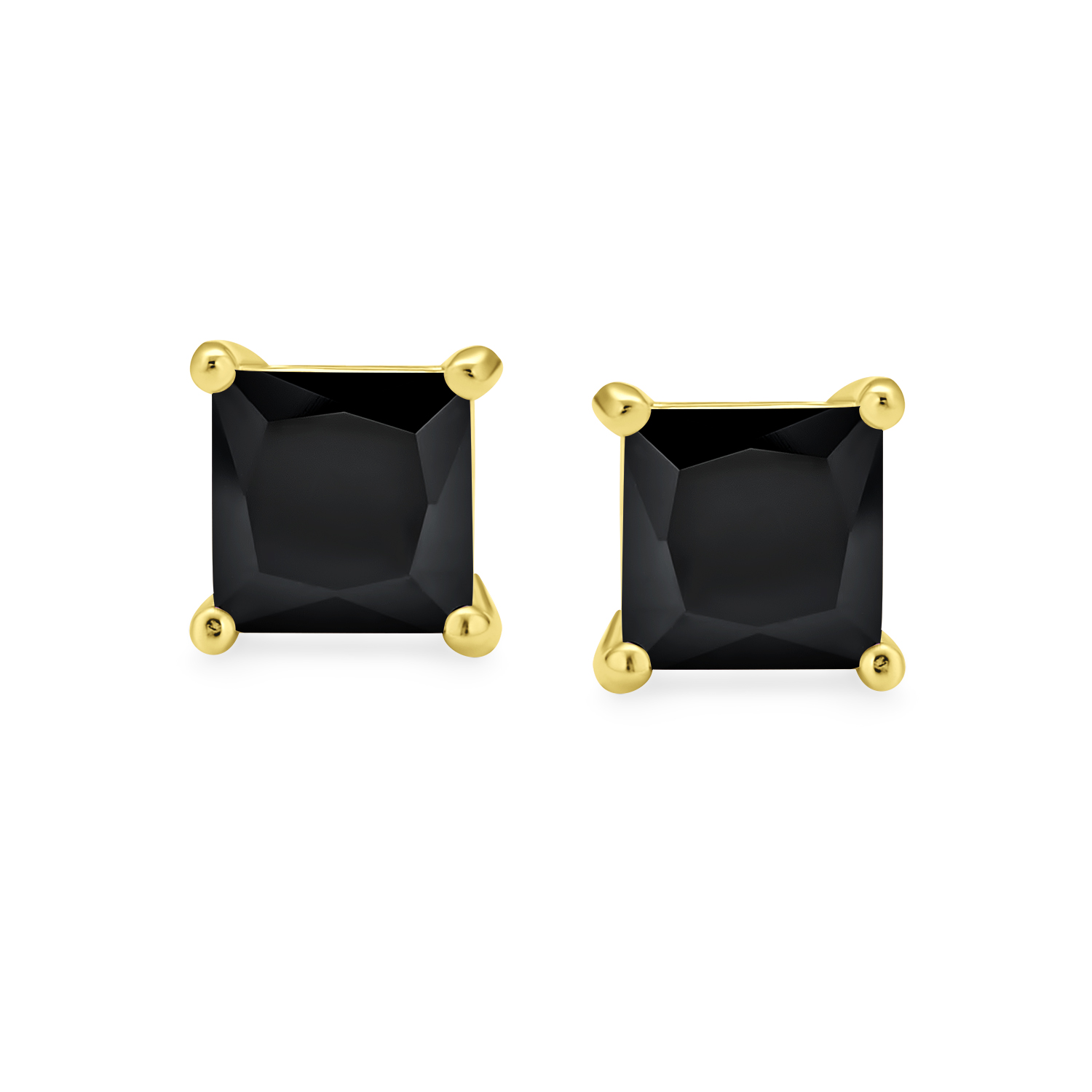 Square Cubic Zirconia Solitaire Princess AAA CZ Stud Earrings For Women Men - Picture 8 of 109