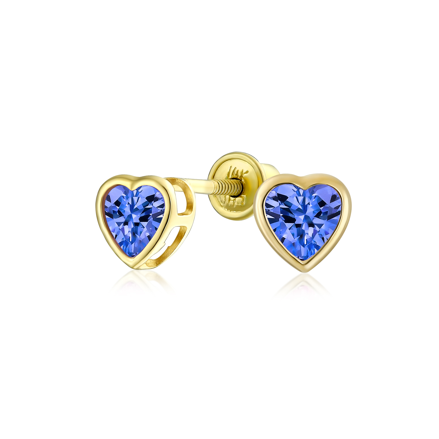 Romantic Tiny Delicate AAA CZ Cubic Zirconia Real Yellow 14K Real Gold Heart - Picture 14 of 45