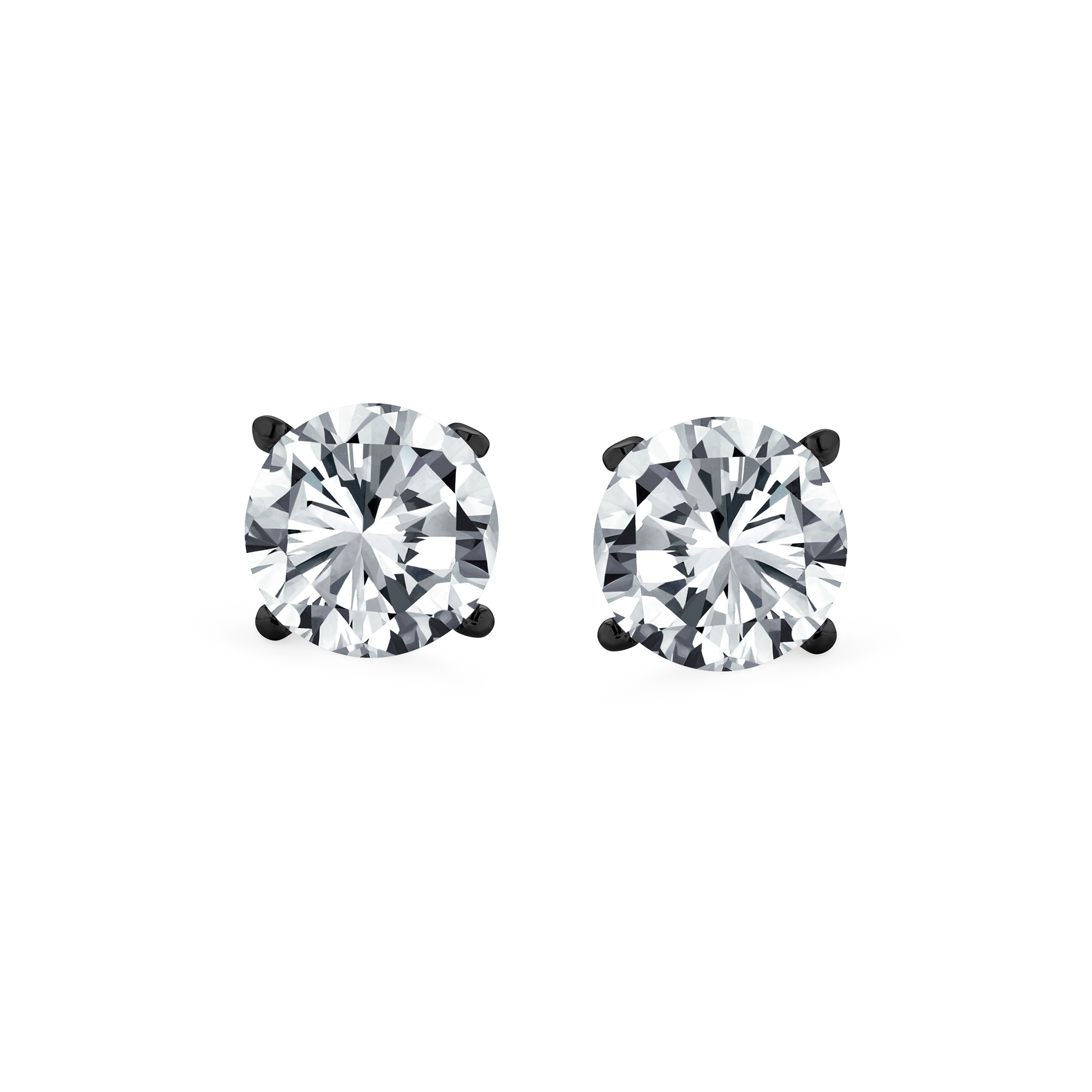 Round Solitaire Brilliant Cut AAA CZ Stud Earrings Screw back For Men Women - 第 10/53 張圖片