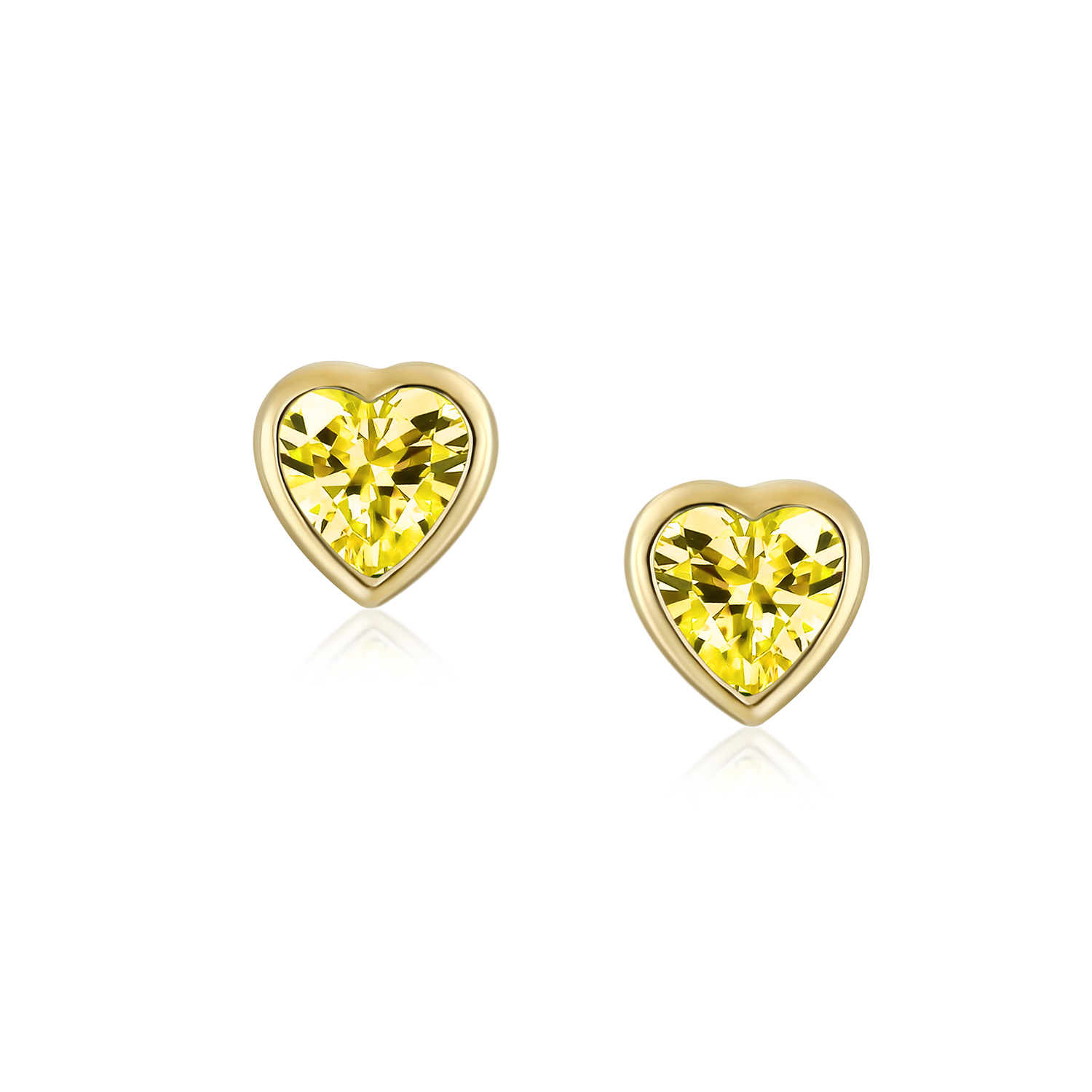 Romantic Tiny Delicate AAA CZ Cubic Zirconia Real Yellow 14K Real Gold Heart - Picture 43 of 45
