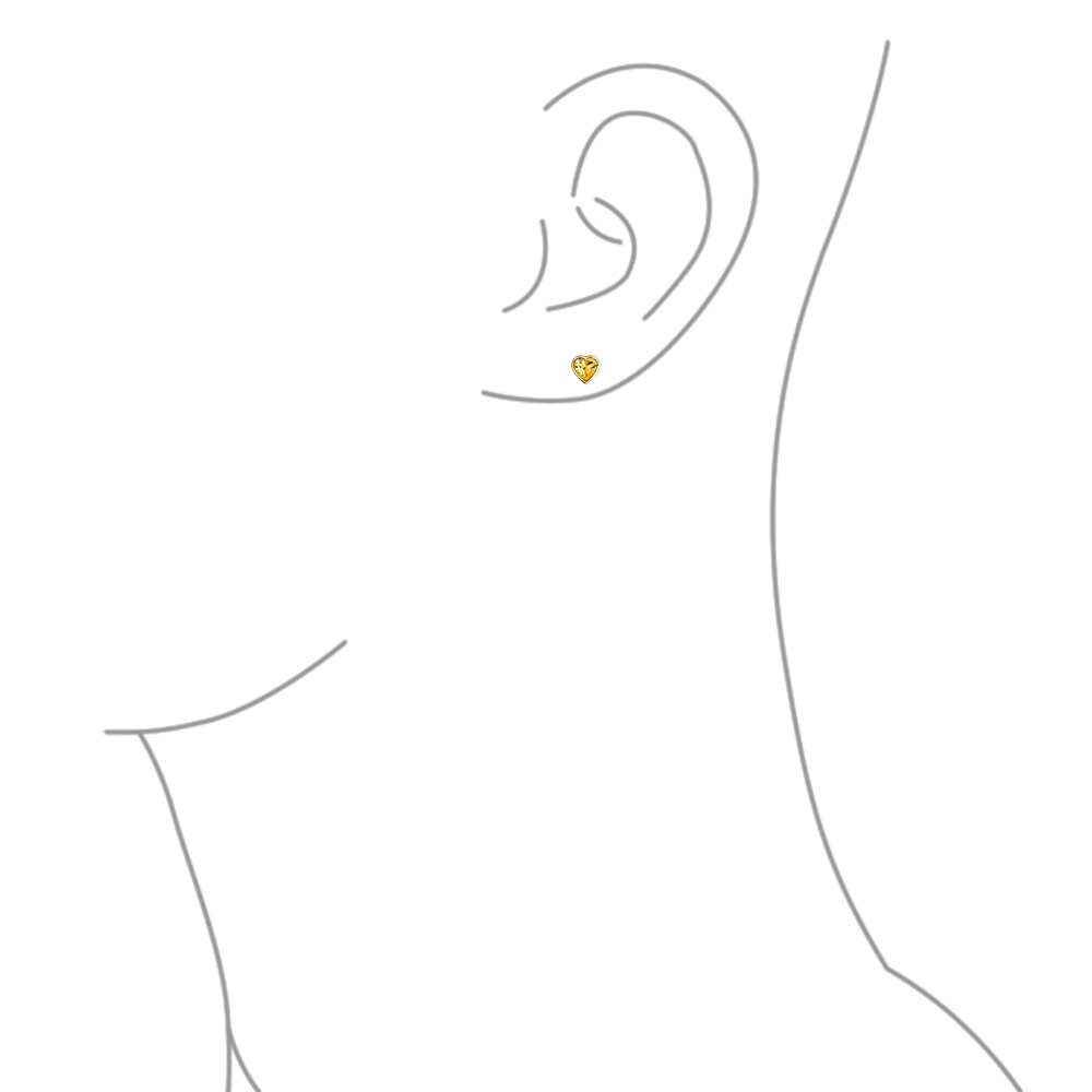 Romantic Tiny Delicate AAA CZ Cubic Zirconia Real Yellow 14K Real Gold Heart - Picture 44 of 45