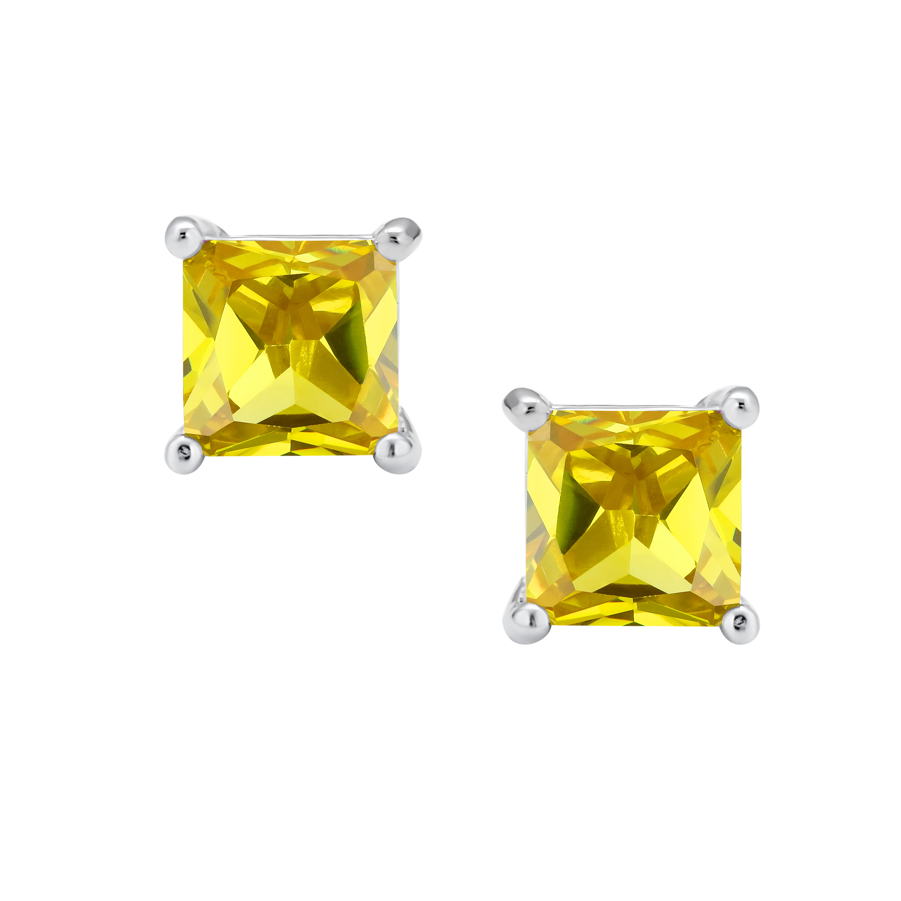 Square Cubic Zirconia Solitaire Princess AAA CZ Stud Earrings For Women Men - Picture 106 of 109