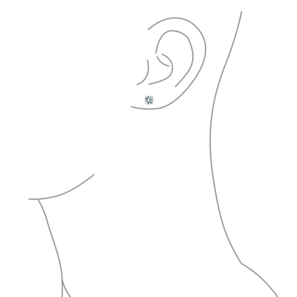 Round Solitaire Brilliant Cut AAA CZ Stud Earrings Screw back For Men Women - 第 19/53 張圖片