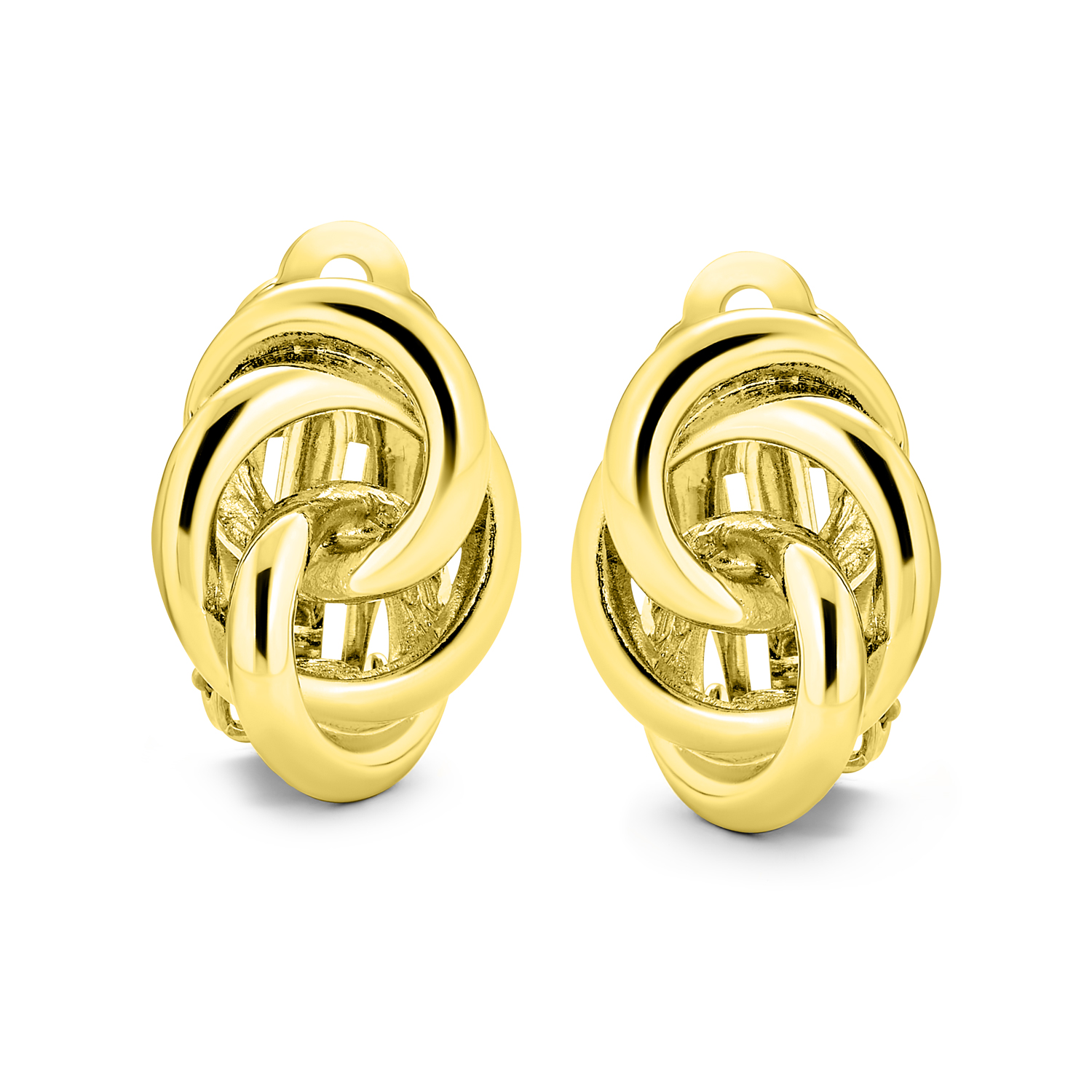 Interlocking Rope Love Knot Clip On Earrings For Women Non Pierced Ears