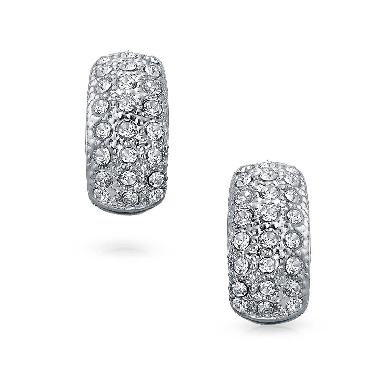 Bridal Mother Of Bride Fashion Crystal Huggie Hoop Clip On