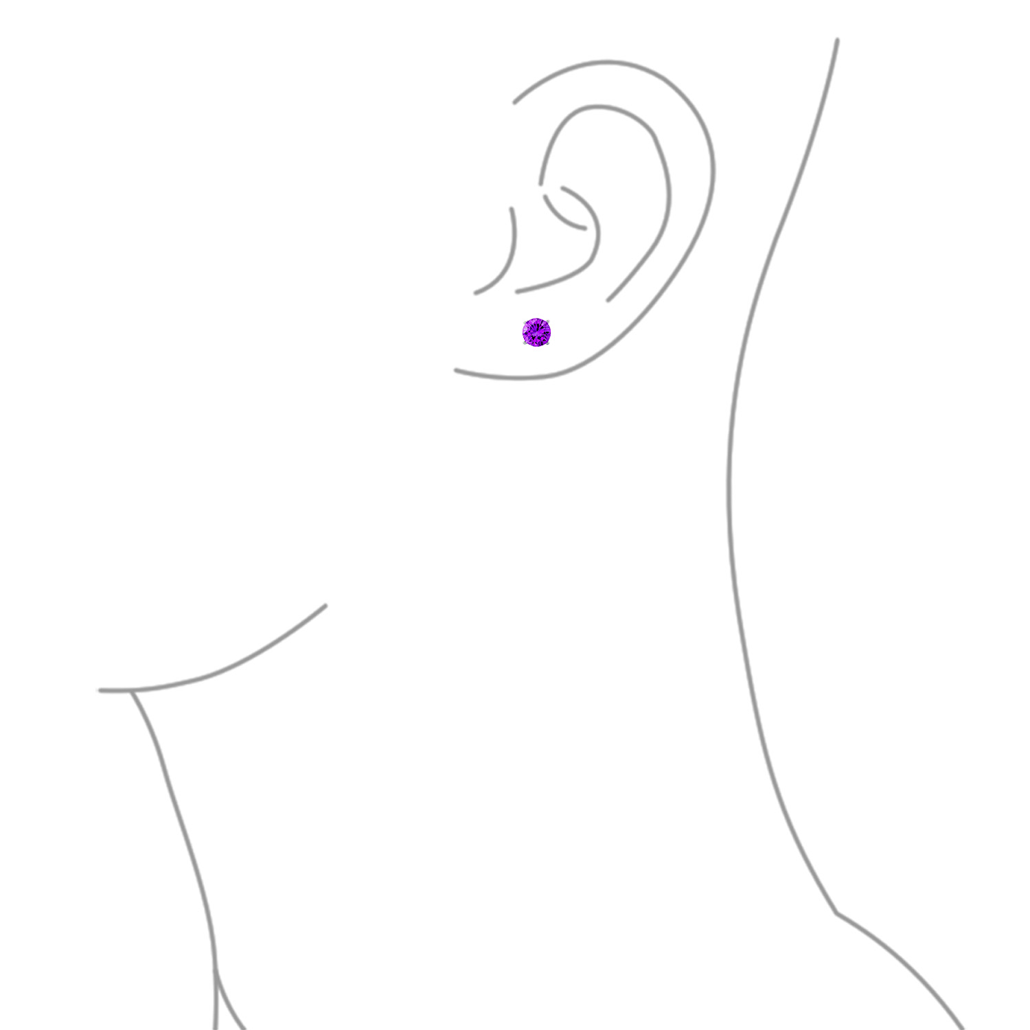Round Solitaire Brilliant Cut AAA CZ Stud Earrings Screw back For Men Women - 第 41/53 張圖片
