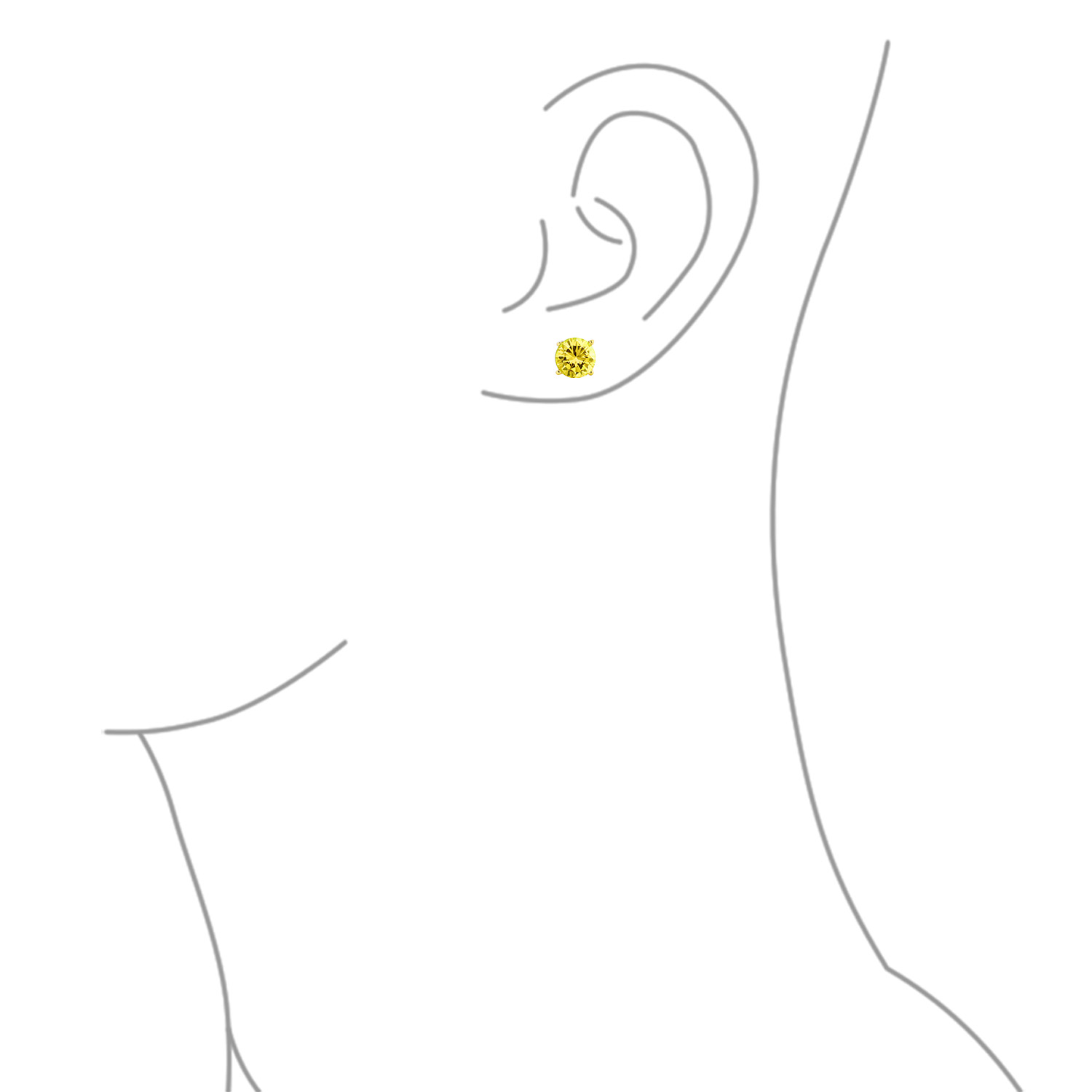 Round Solitaire Brilliant Cut AAA CZ Stud Earrings Screw back For Men Women - 第 53/53 張圖片