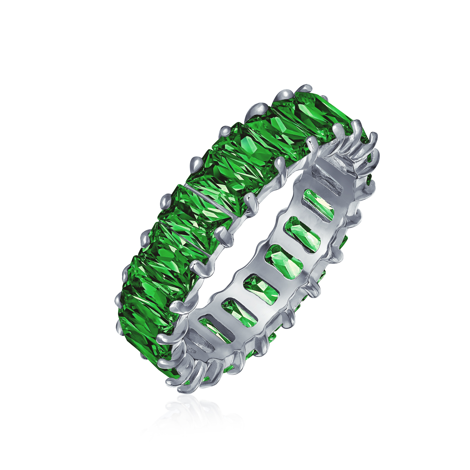 Art Deco CZ Smaragdschliff Cocktail Statement Ring in Sterlingsilber - Bild 9 von 25