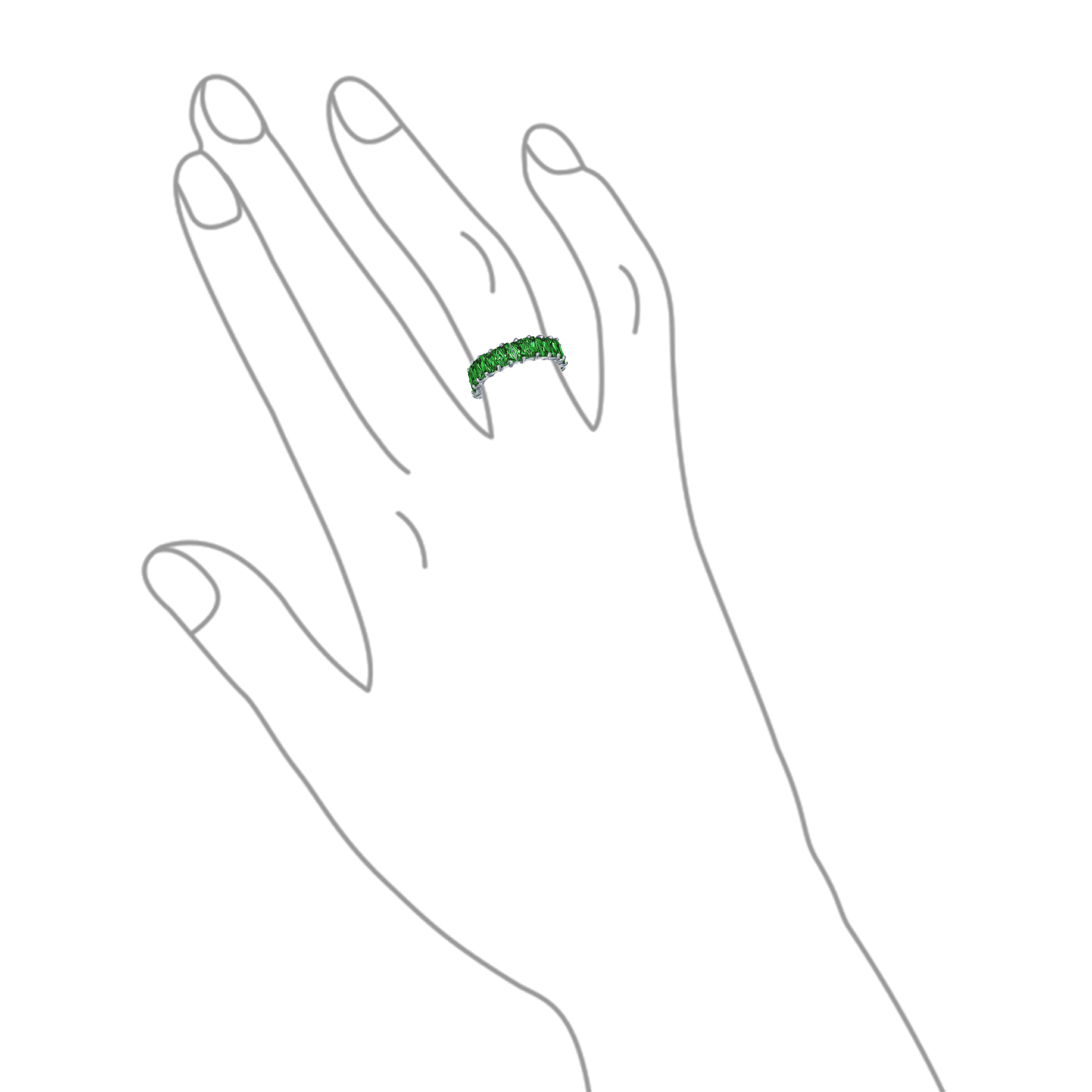 Art Deco CZ Smaragdschliff Cocktail Statement Ring in Sterlingsilber - Bild 11 von 25