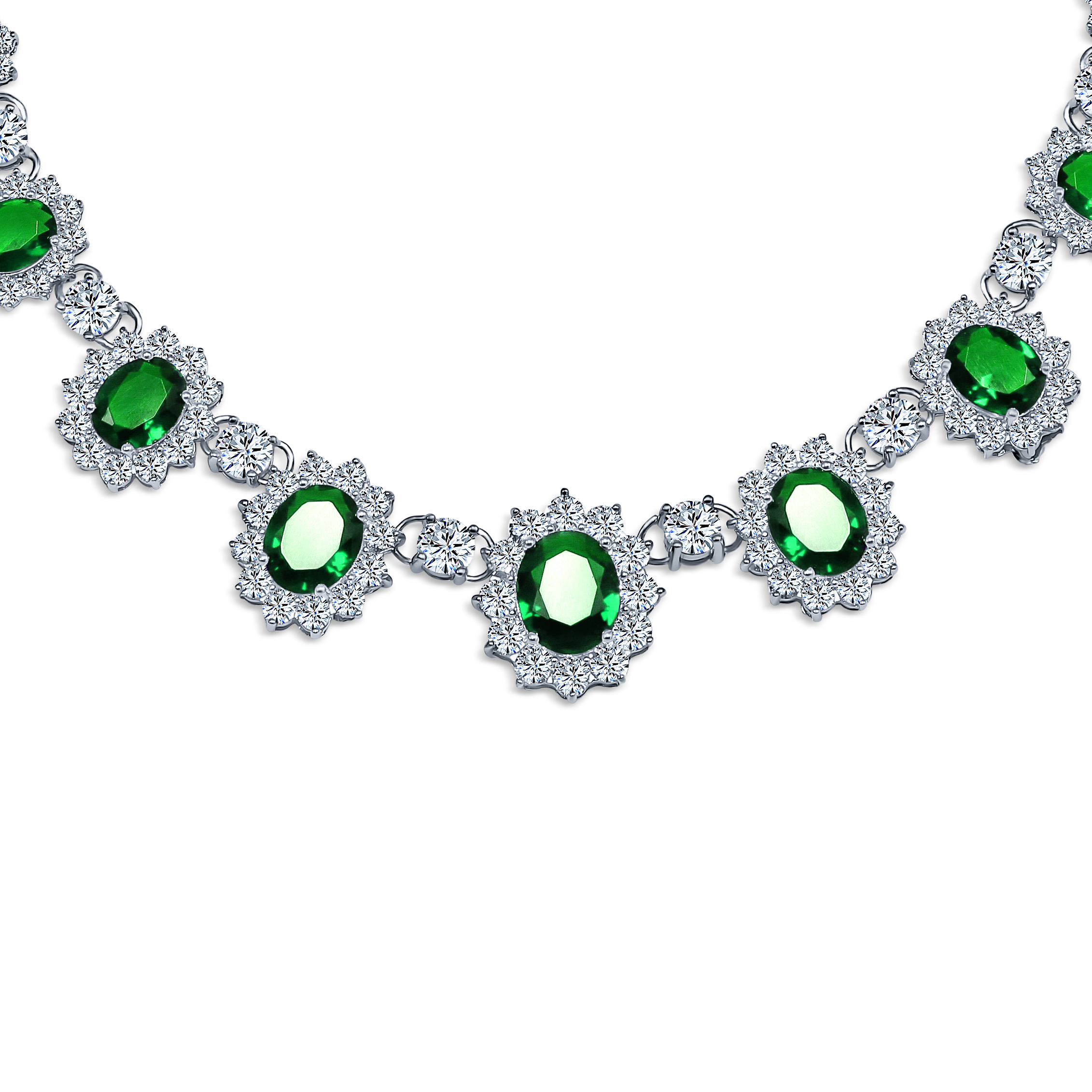 Elegant Vintage Bridal Jewelry Set Collar Necklace & Earrings Silver Plated - Picture 8 of 14