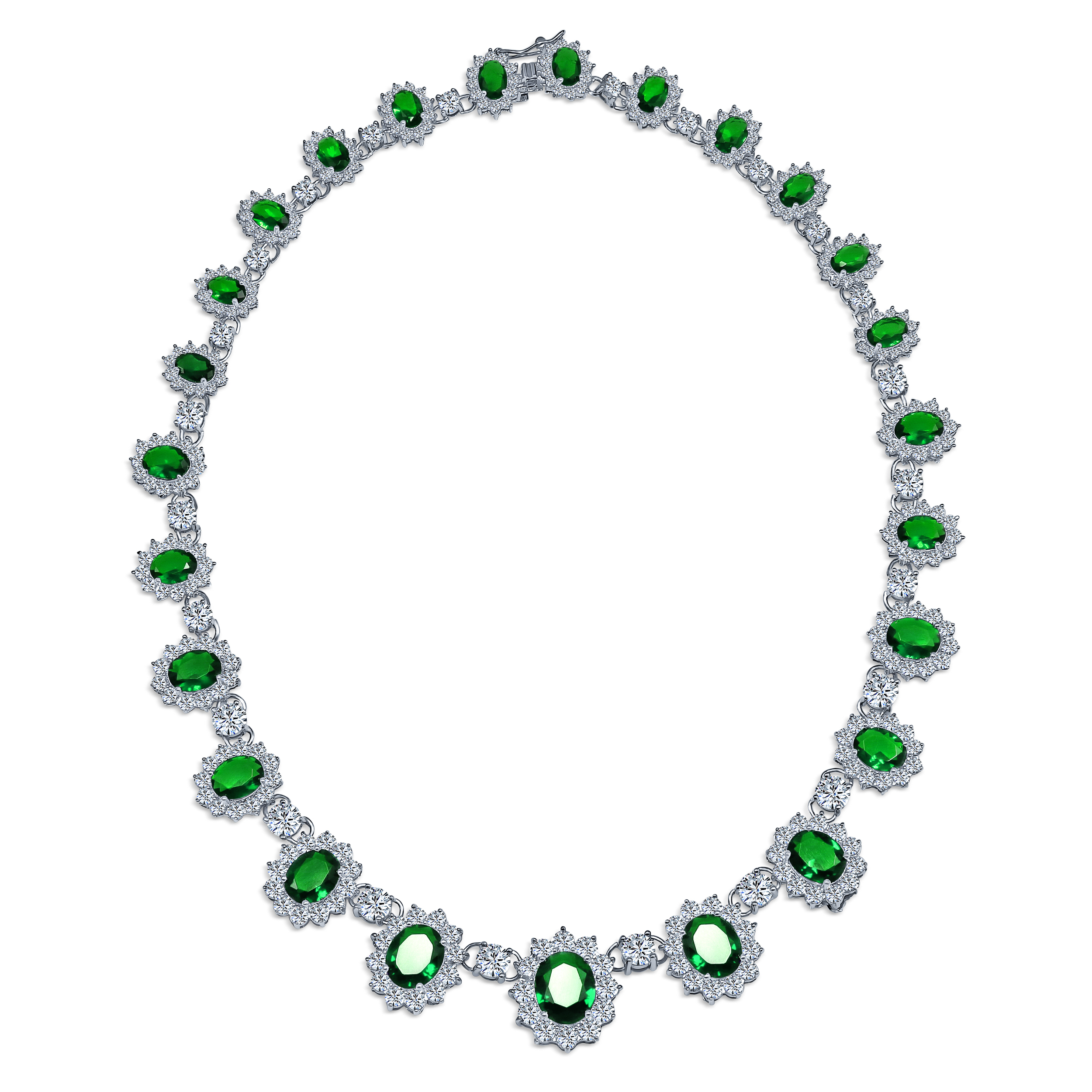 Elegant Vintage Bridal Jewelry Set Collar Necklace & Earrings Silver Plated - Picture 7 of 14