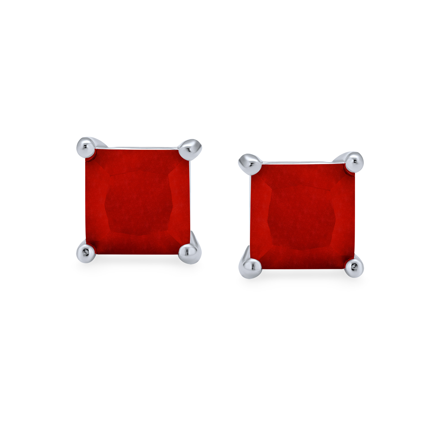 Square Cubic Zirconia Solitaire Princess AAA CZ Stud Earrings For Women Men - Picture 27 of 109