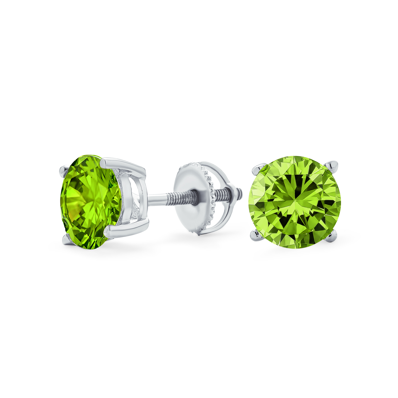 Round Solitaire Brilliant Cut AAA CZ Stud Earrings Screw back For Men Women - 第 27/53 張圖片