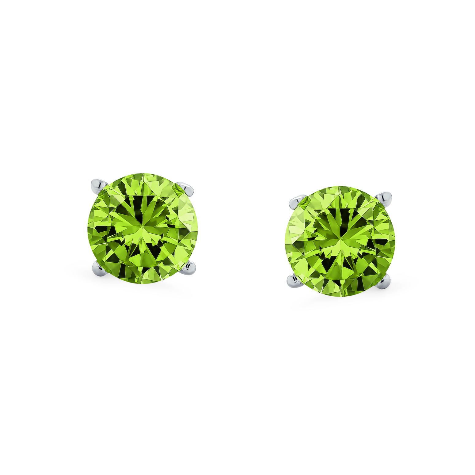 Round Solitaire Brilliant Cut AAA CZ Stud Earrings Screw back For Men Women - 第 28/53 張圖片