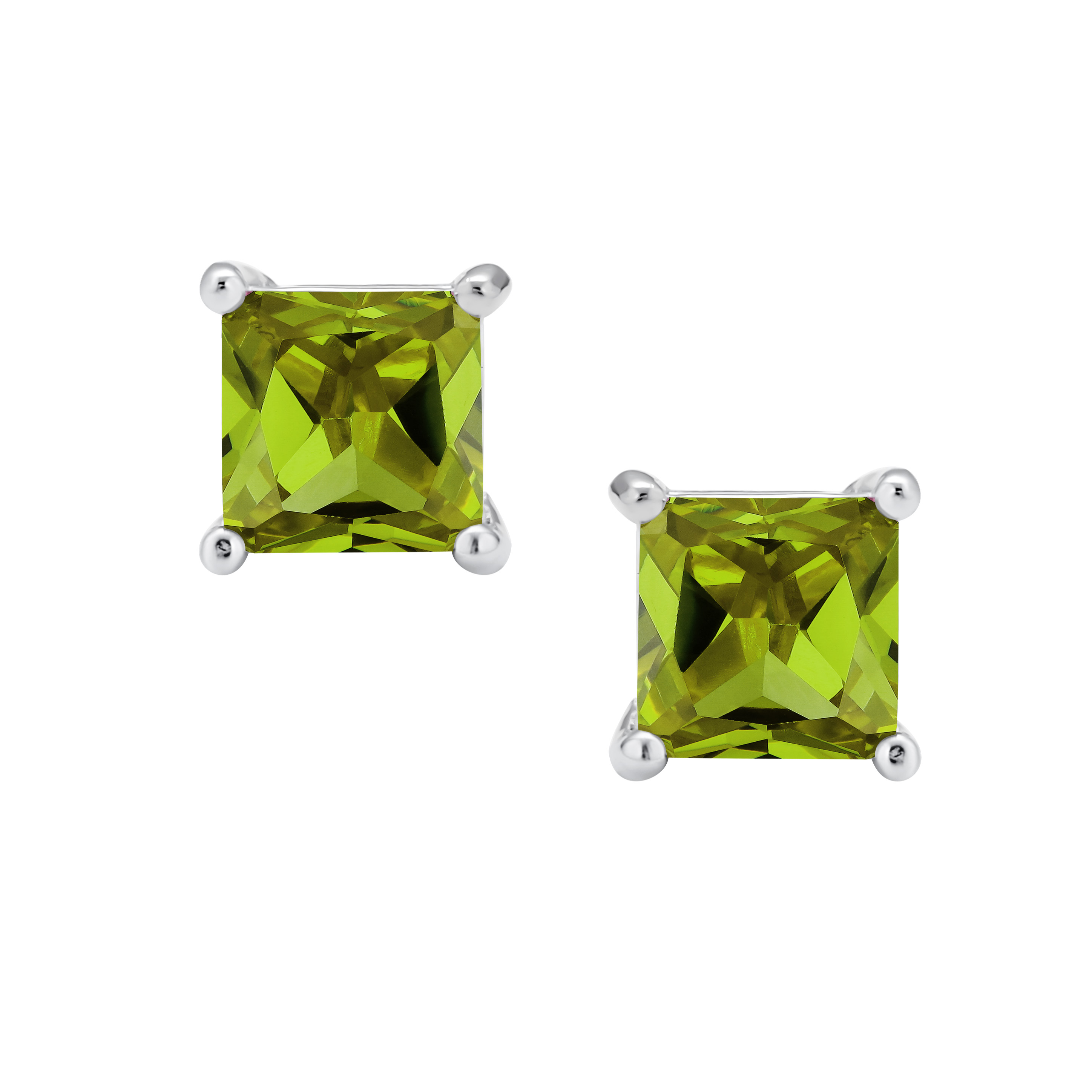 Square Cubic Zirconia Solitaire Princess AAA CZ Stud Earrings For Women Men - Picture 55 of 109