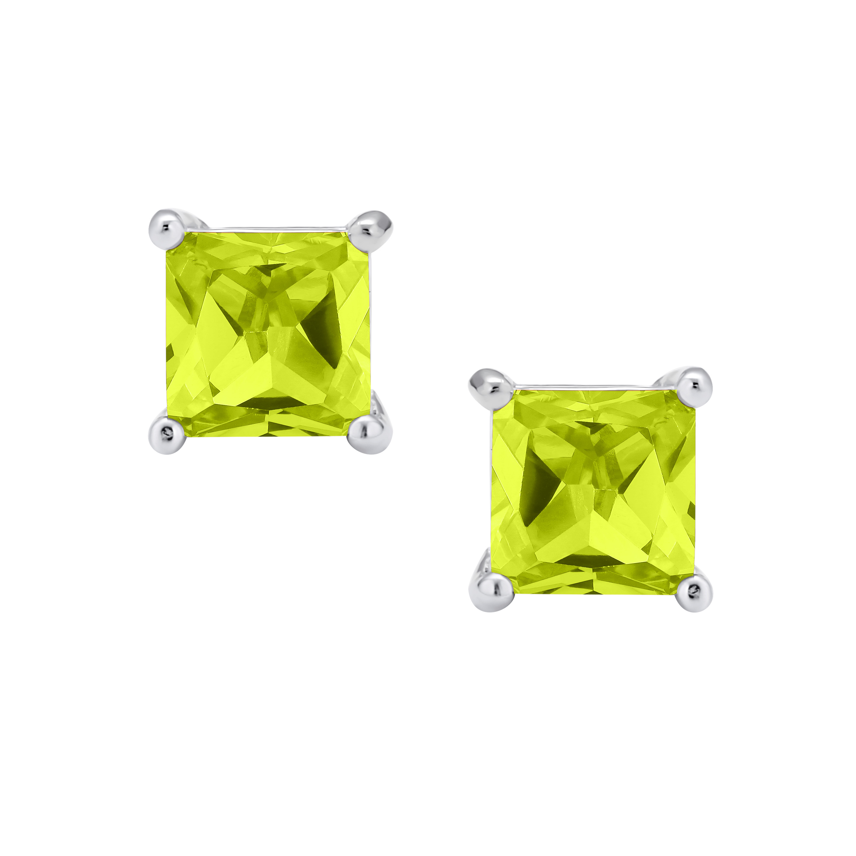 Square Cubic Zirconia Solitaire Princess AAA CZ Stud Earrings For Women Men - Picture 91 of 109