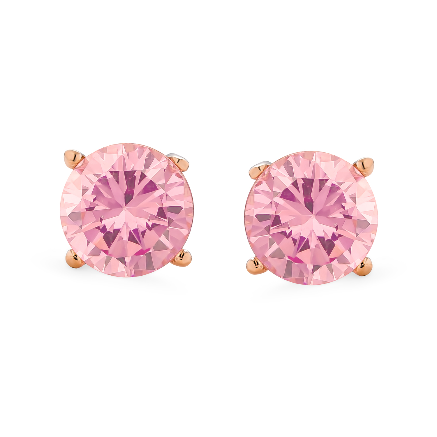 Round Solitaire Brilliant Cut AAA CZ Stud Earrings Screw back For Men Women - 第 44/53 張圖片