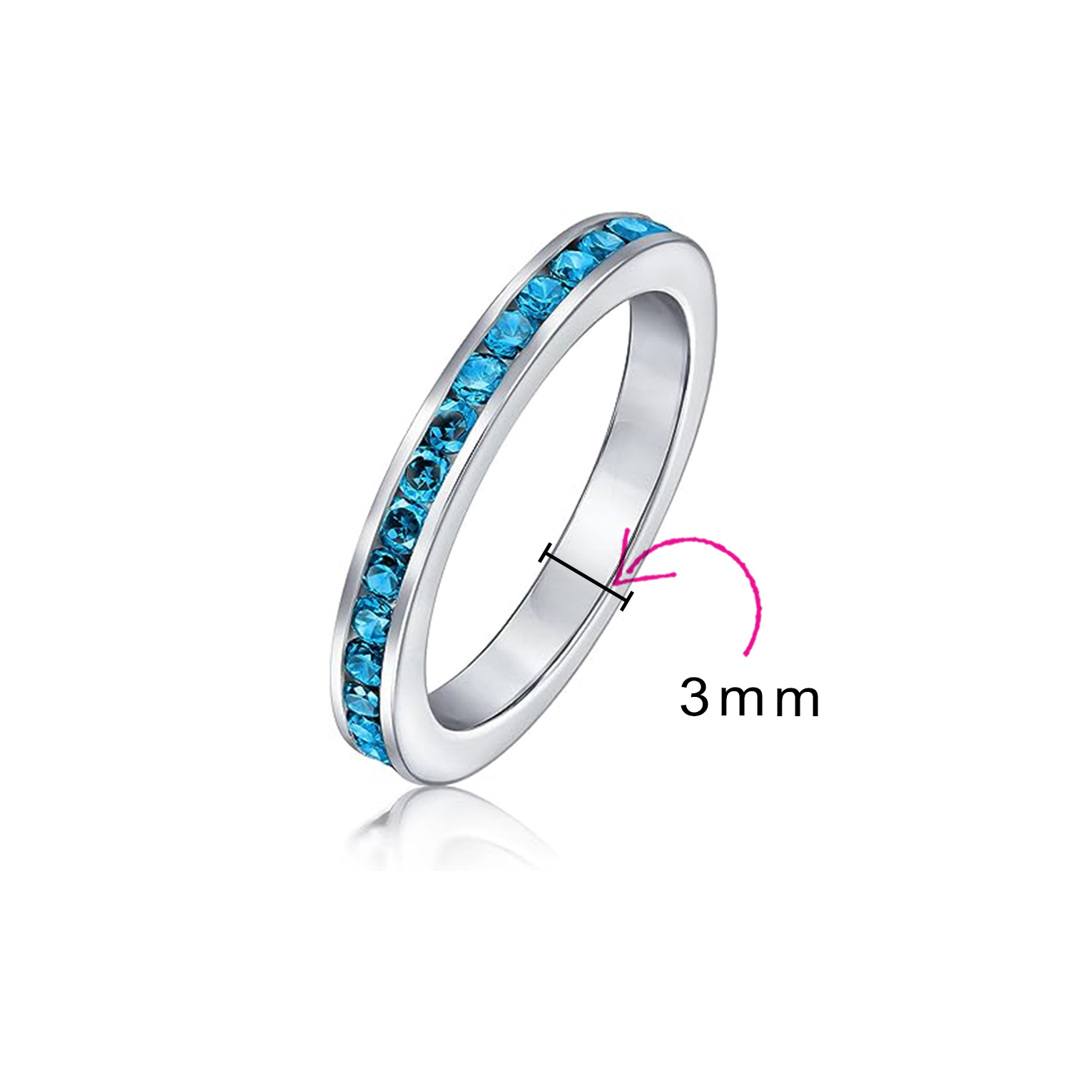 Cubic Zirconia Cocktail Statement Ring in Sterling Silver 12 Birthstone Colors - Picture 21 of 59