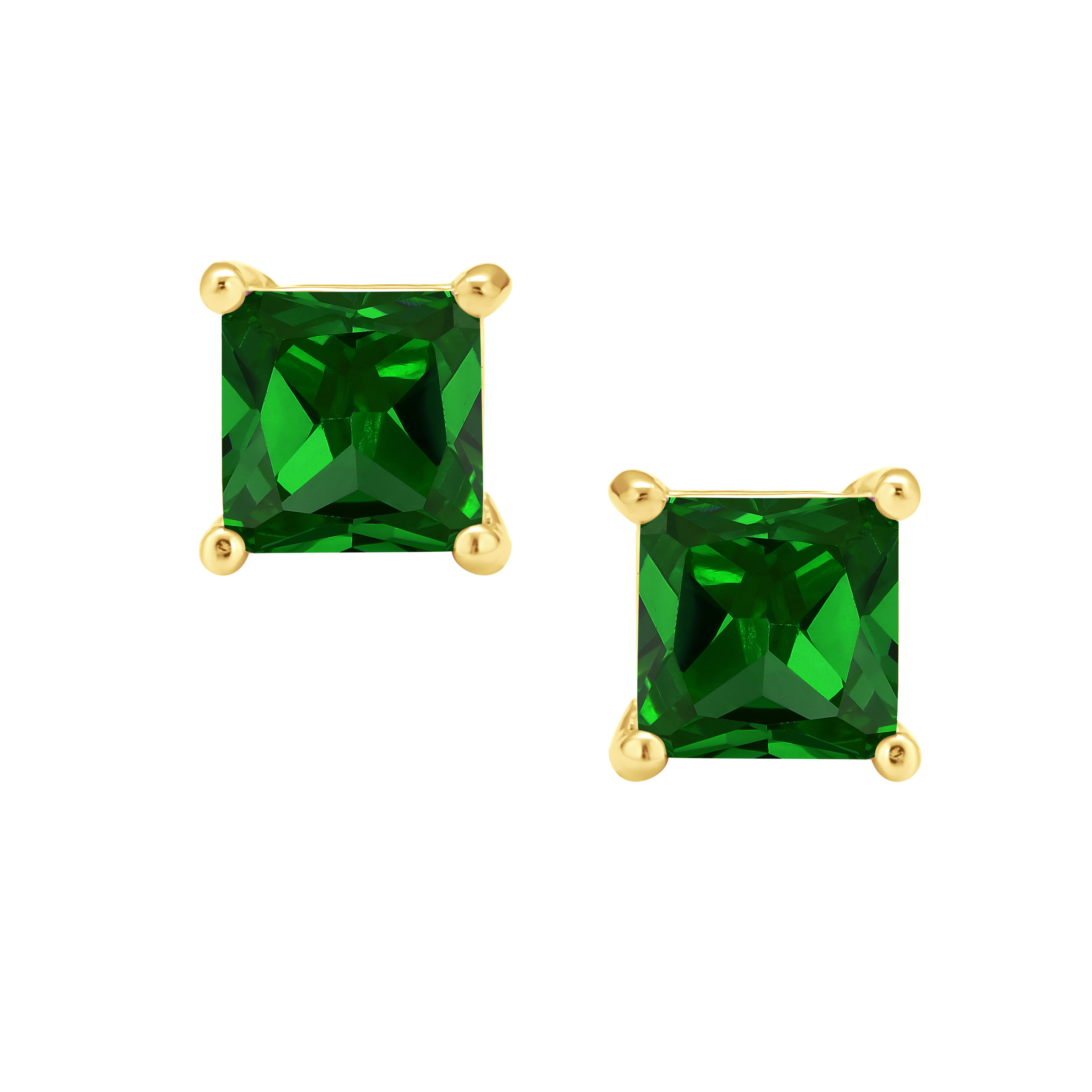Square Cubic Zirconia Solitaire Princess AAA CZ Stud Earrings For Women Men - Picture 45 of 109