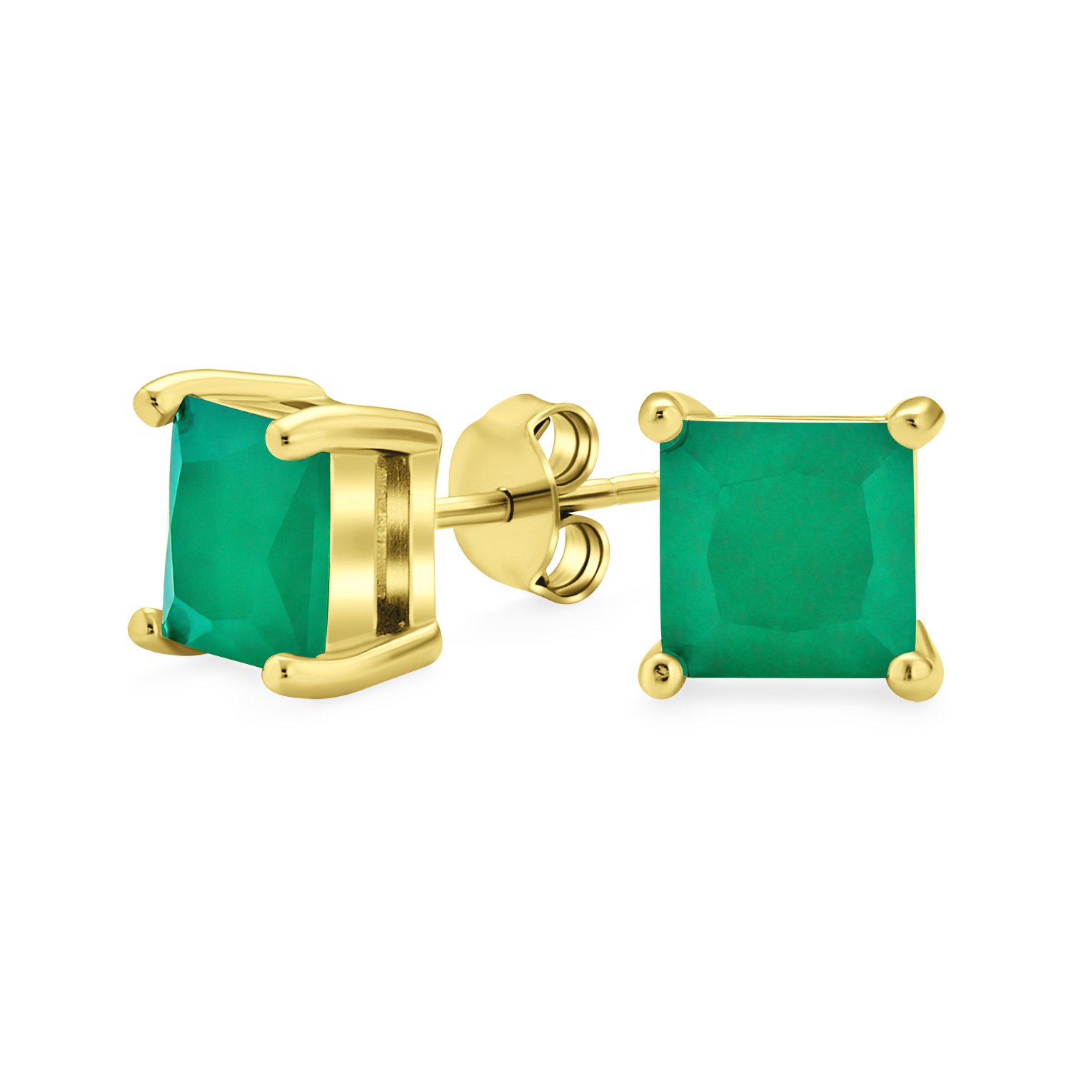 Square Cubic Zirconia Solitaire Princess AAA CZ Stud Earrings For Women Men - Picture 35 of 109
