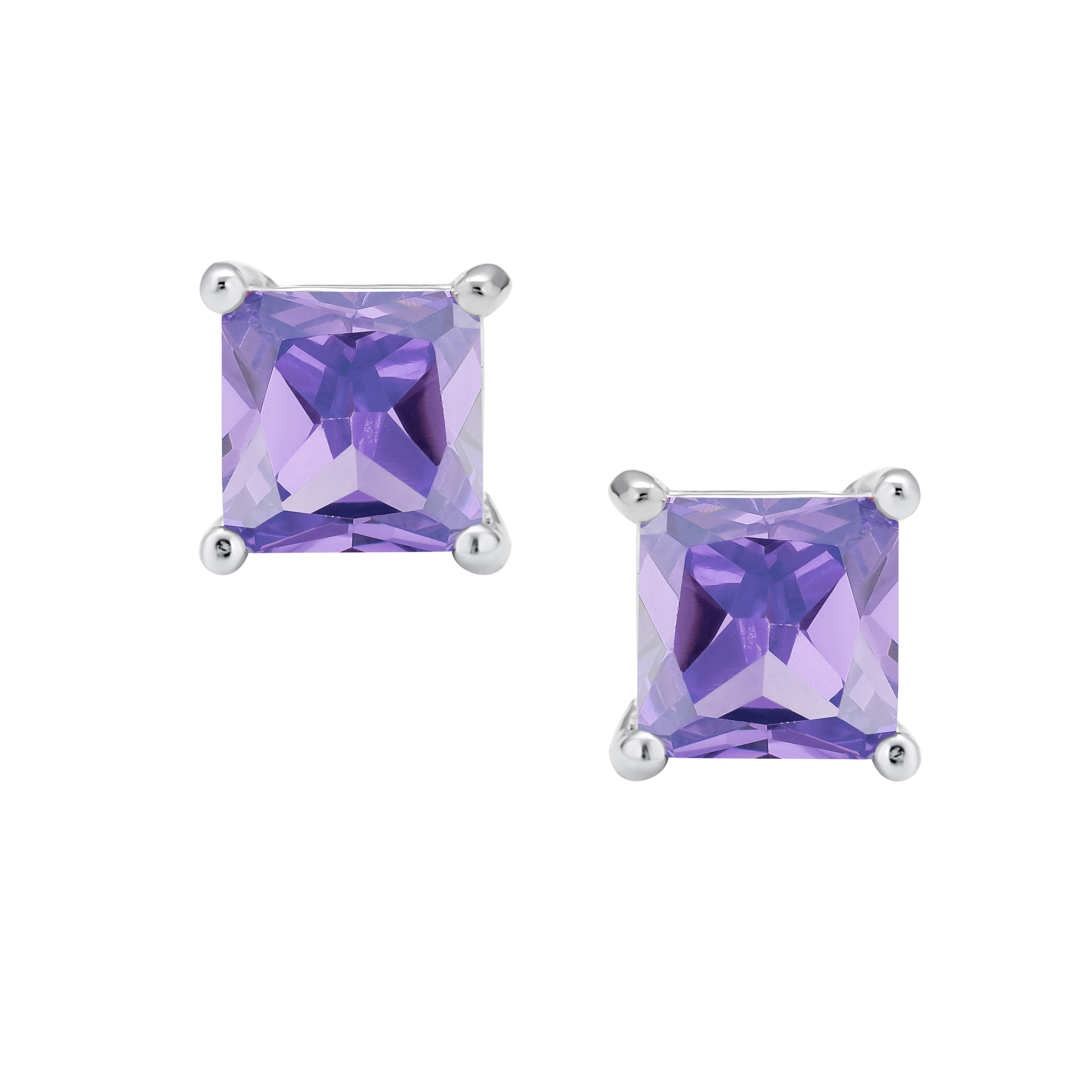 Square Cubic Zirconia Solitaire Princess AAA CZ Stud Earrings For Women Men - Picture 50 of 109
