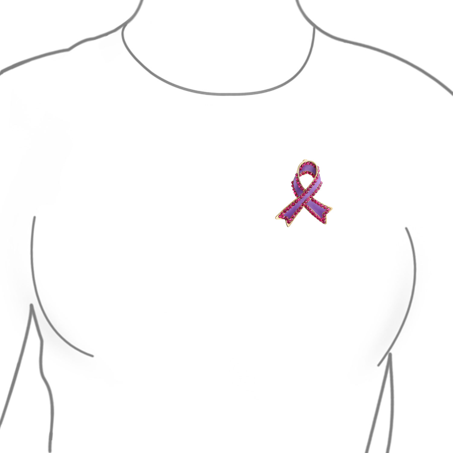 Open Heart Enamel Crystal Prevention and Support for Causes Awareness White - Picture 9 of 15