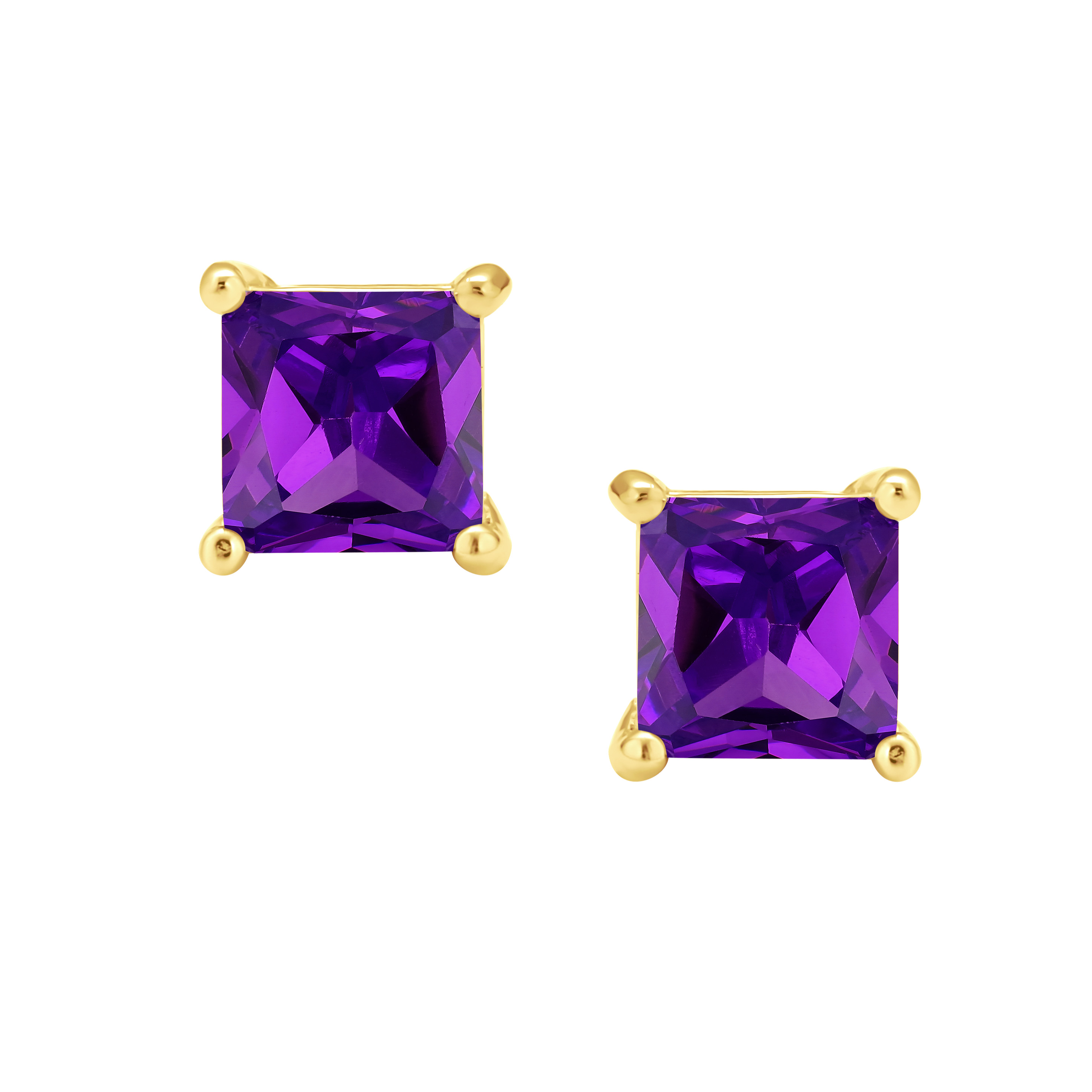 Square Cubic Zirconia Solitaire Princess AAA CZ Stud Earrings For Women Men - Picture 65 of 109