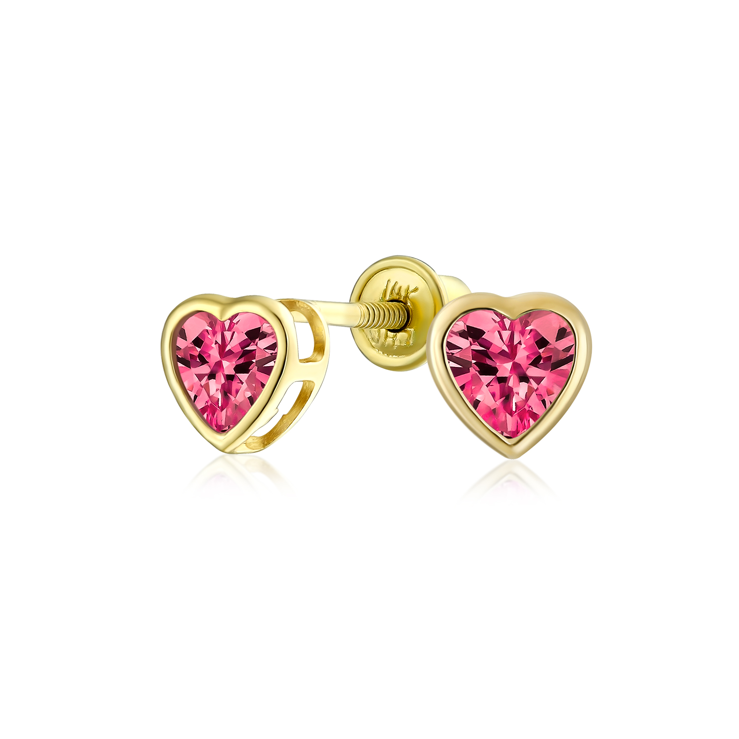Romantic Tiny Delicate AAA CZ Cubic Zirconia Real Yellow 14K Real Gold Heart - Picture 38 of 45