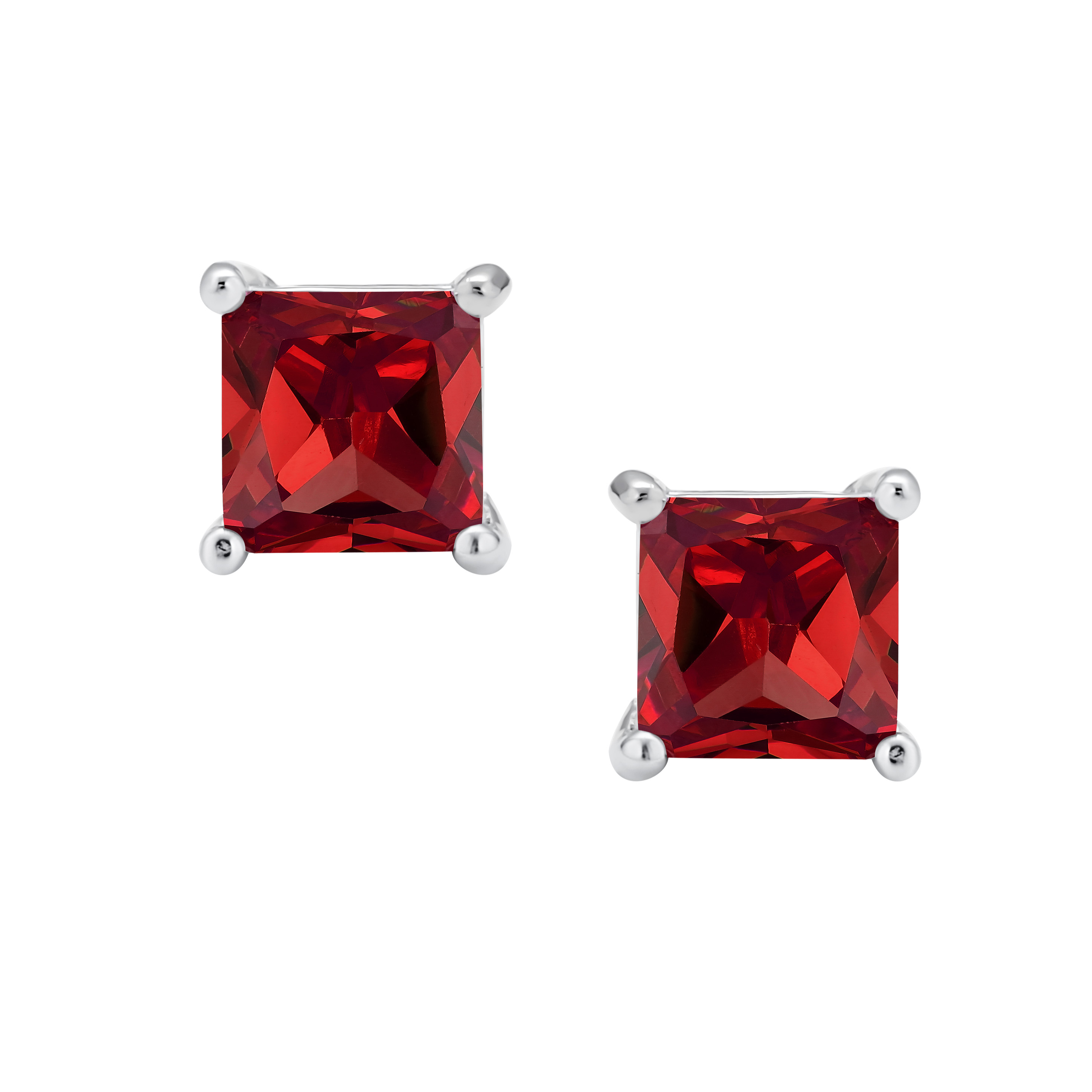 Square Cubic Zirconia Solitaire Princess AAA CZ Stud Earrings For Women Men - Picture 101 of 109