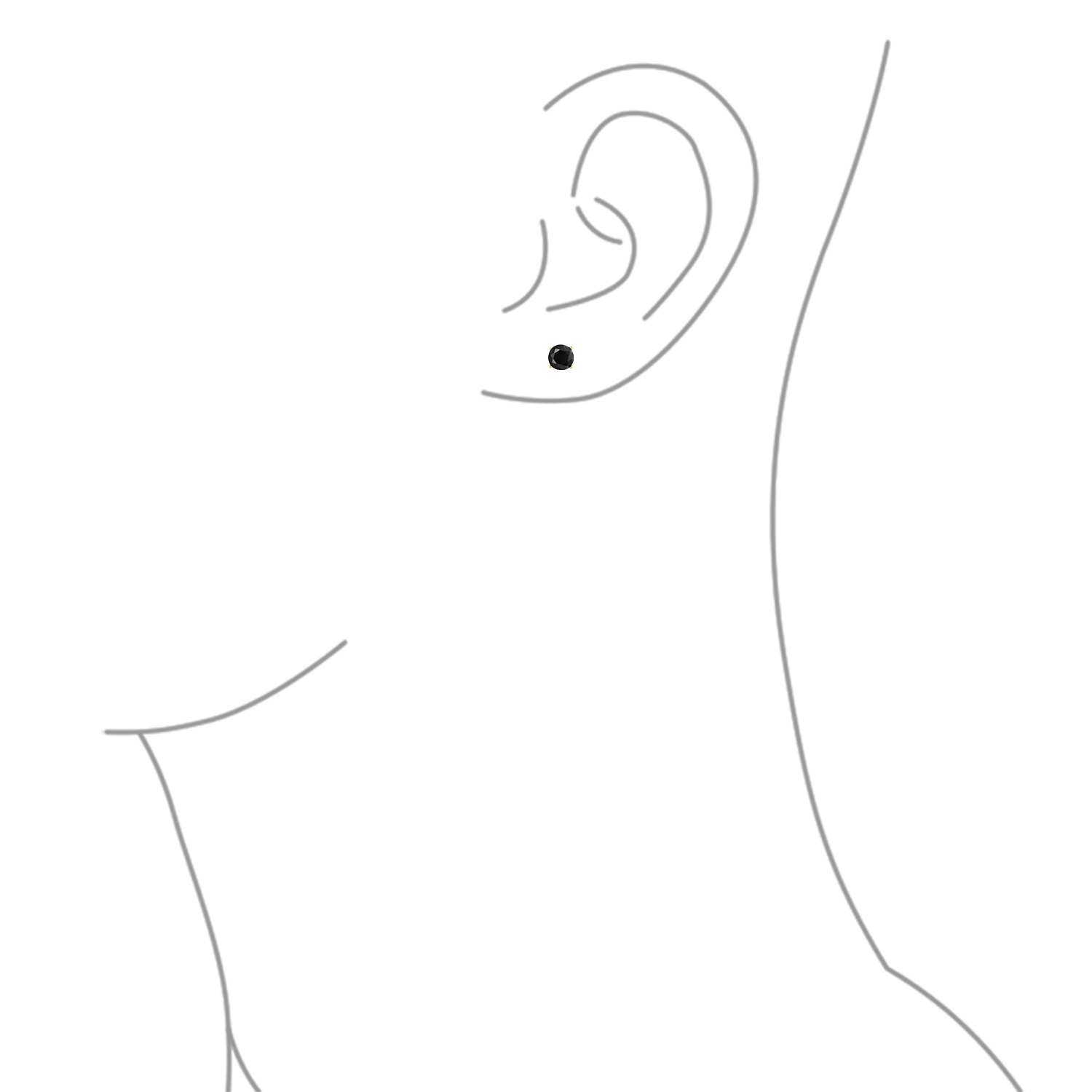 Round Solitaire Brilliant Cut AAA CZ Stud Earrings Screw back For Men Women - 第 23/53 張圖片