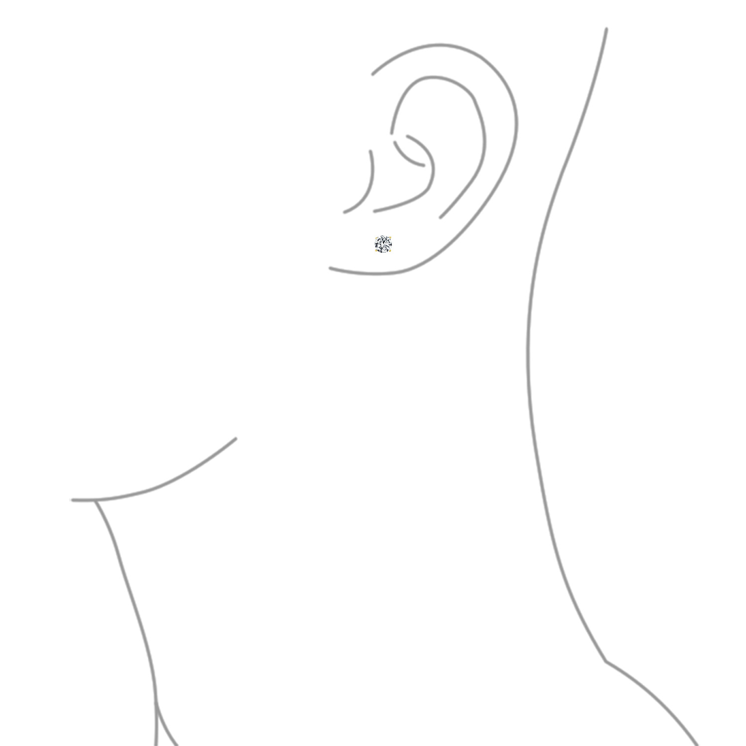 Round Solitaire Brilliant Cut AAA CZ Stud Earrings Screw back For Men Women - 第 25/53 張圖片
