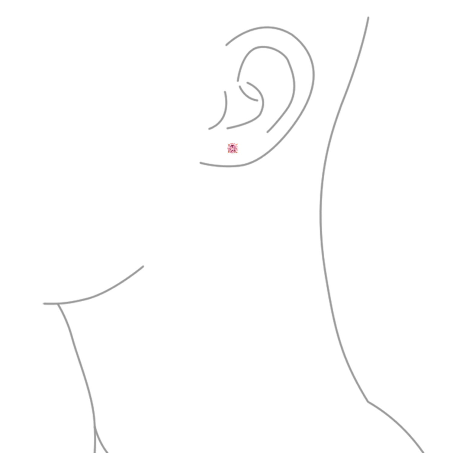 Round Solitaire Brilliant Cut AAA CZ Stud Earrings Screw back For Men Women - 第 45/53 張圖片
