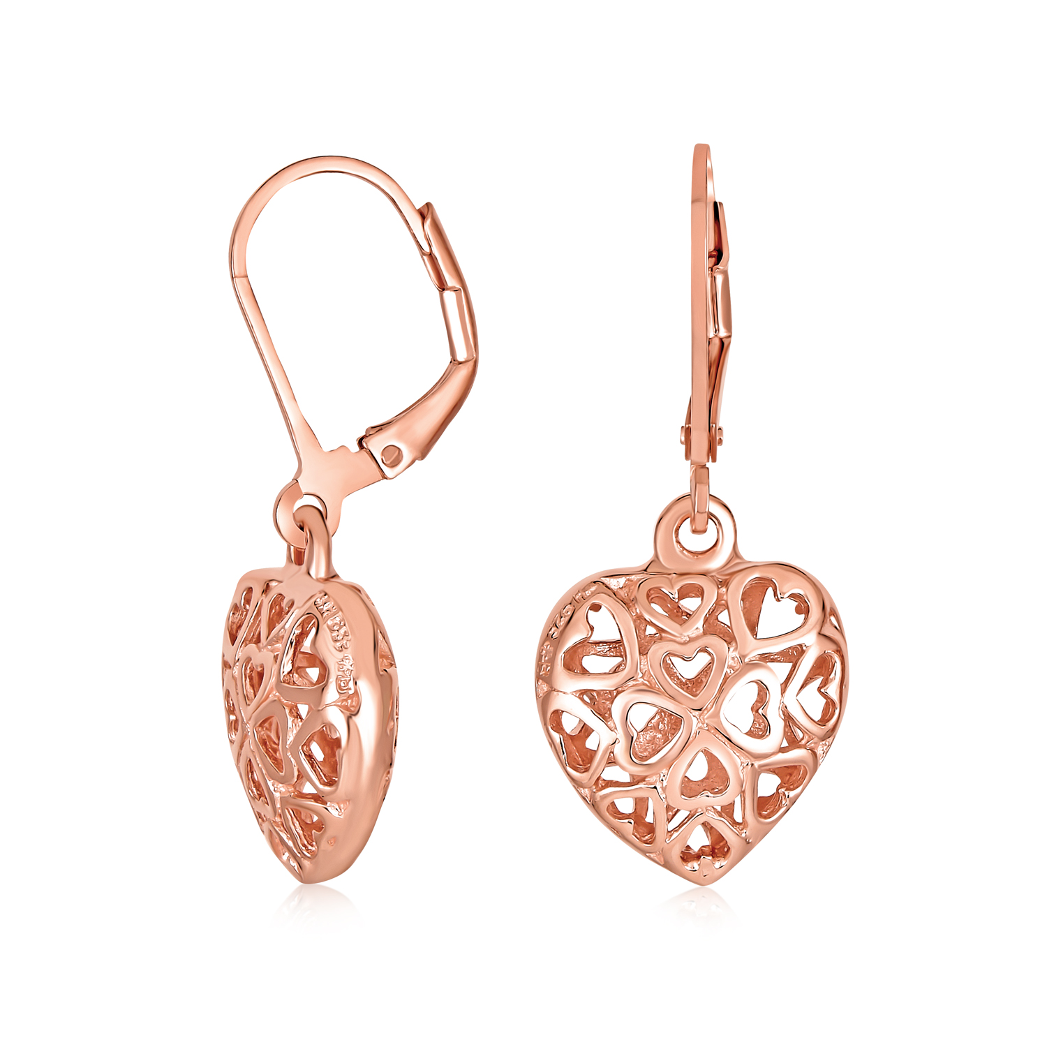 Open Heart Filigree Hearts Leverback 