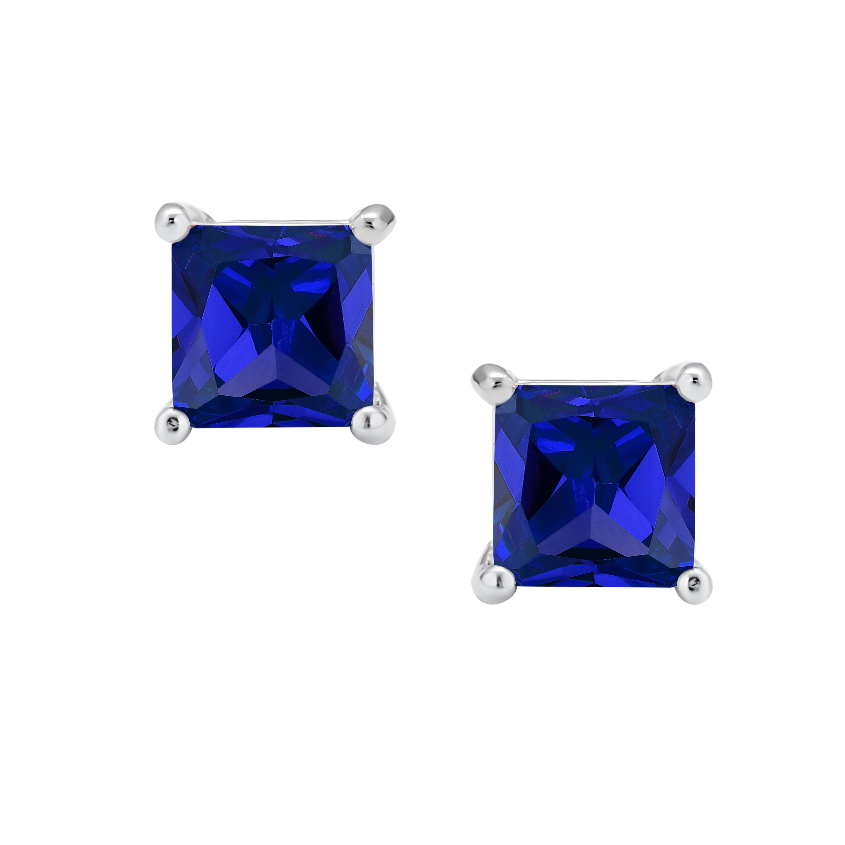 Square Cubic Zirconia Solitaire Princess AAA CZ Stud Earrings For Women Men - Picture 82 of 109