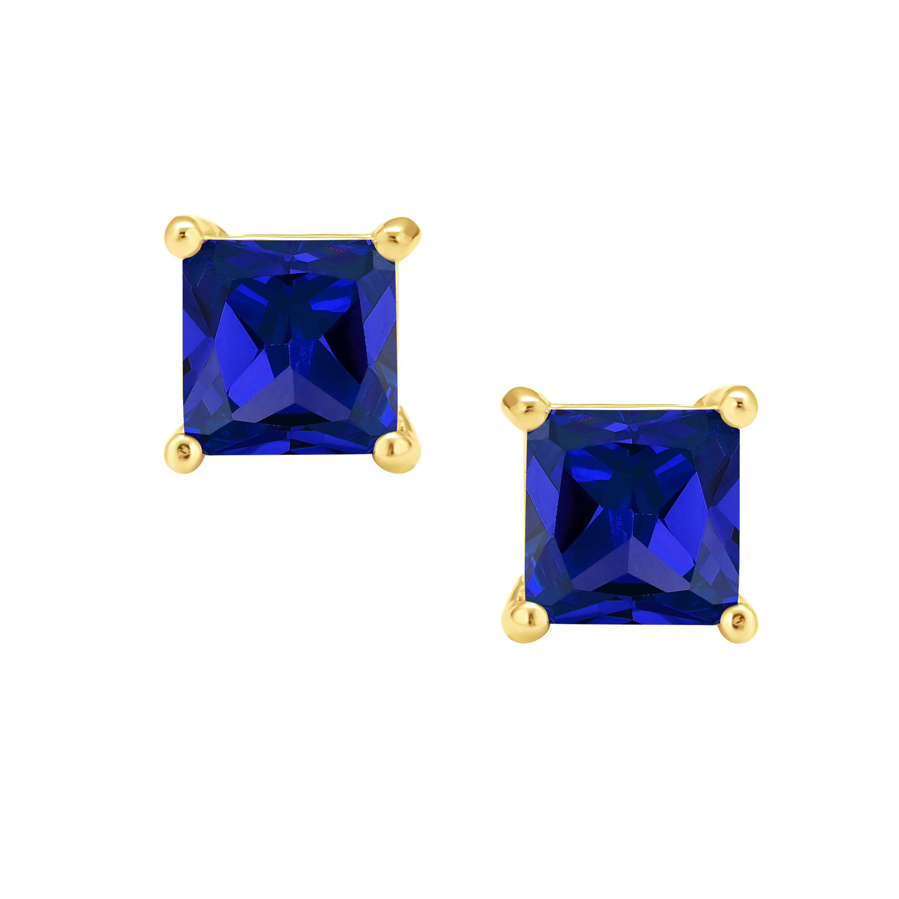 Square Cubic Zirconia Solitaire Princess AAA CZ Stud Earrings For Women Men - Picture 12 of 109