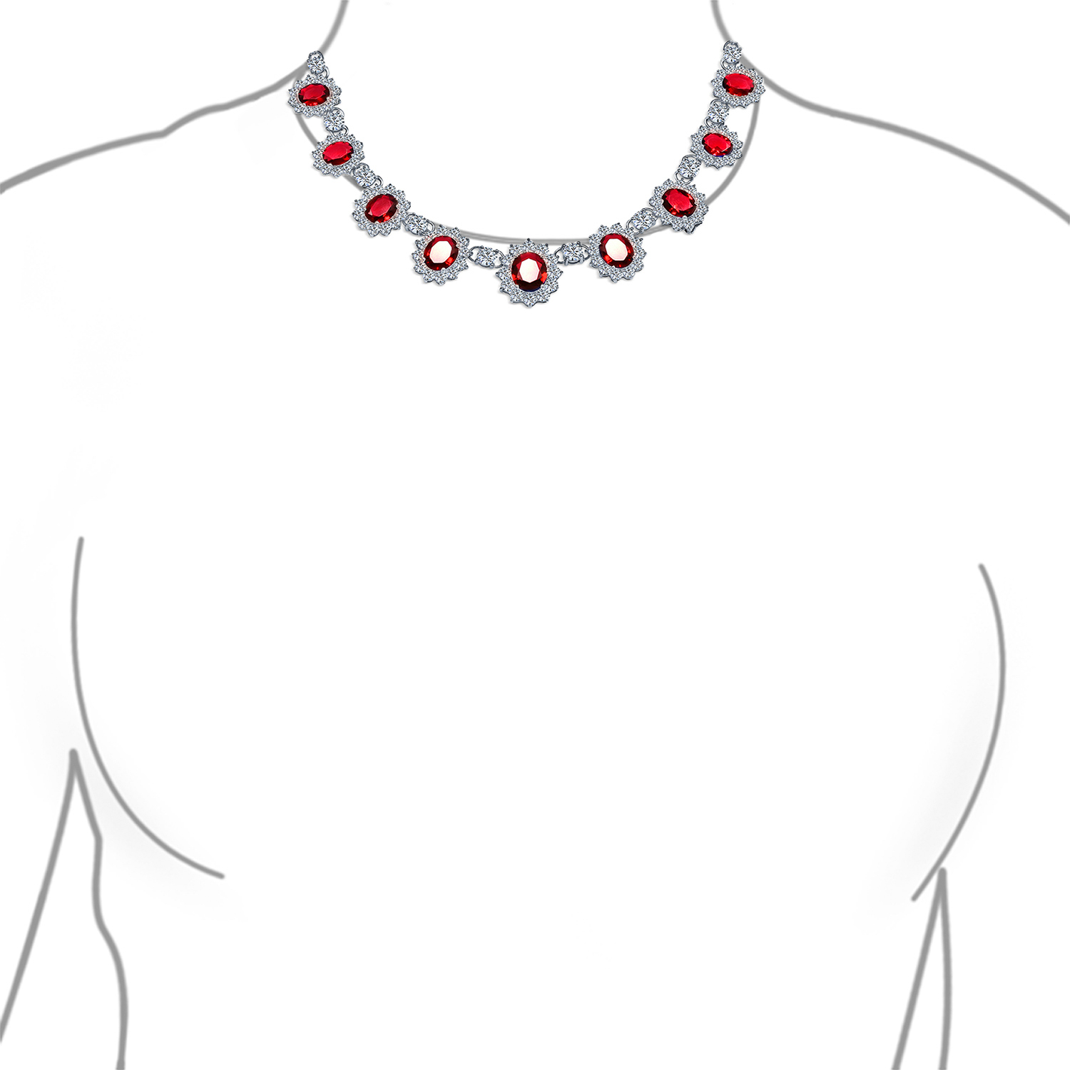 Elegant Vintage Bridal Jewelry Set Collar Necklace & Earrings Silver Plated - Picture 13 of 14