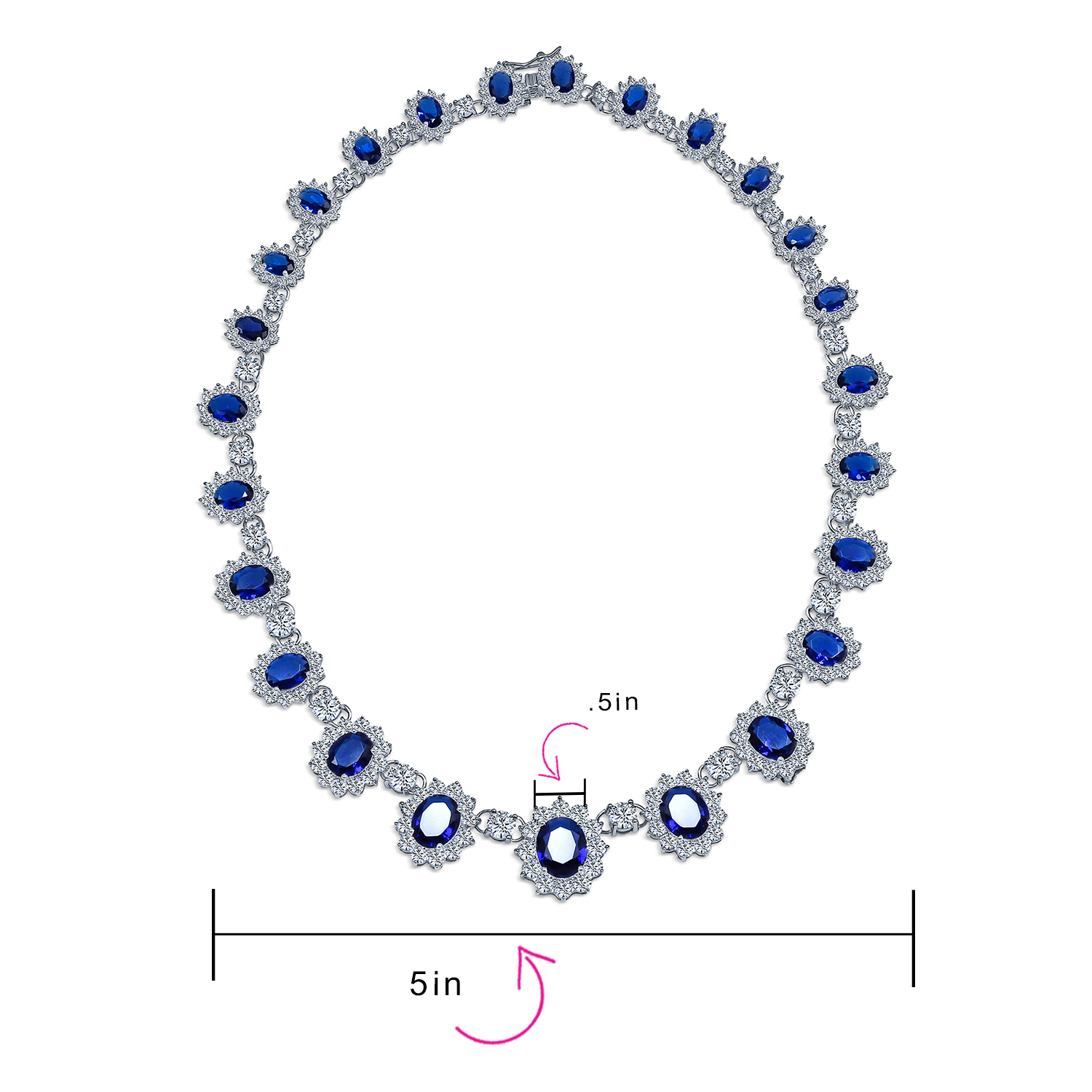 Elegant Vintage Bridal Jewelry Set Collar Necklace & Earrings Silver Plated - Picture 6 of 14