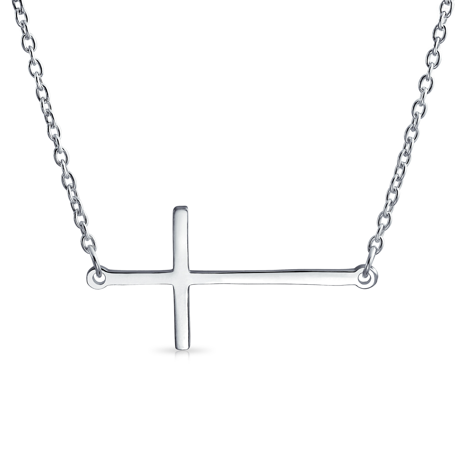 Sideways Cross Necklace Pendant 925 
