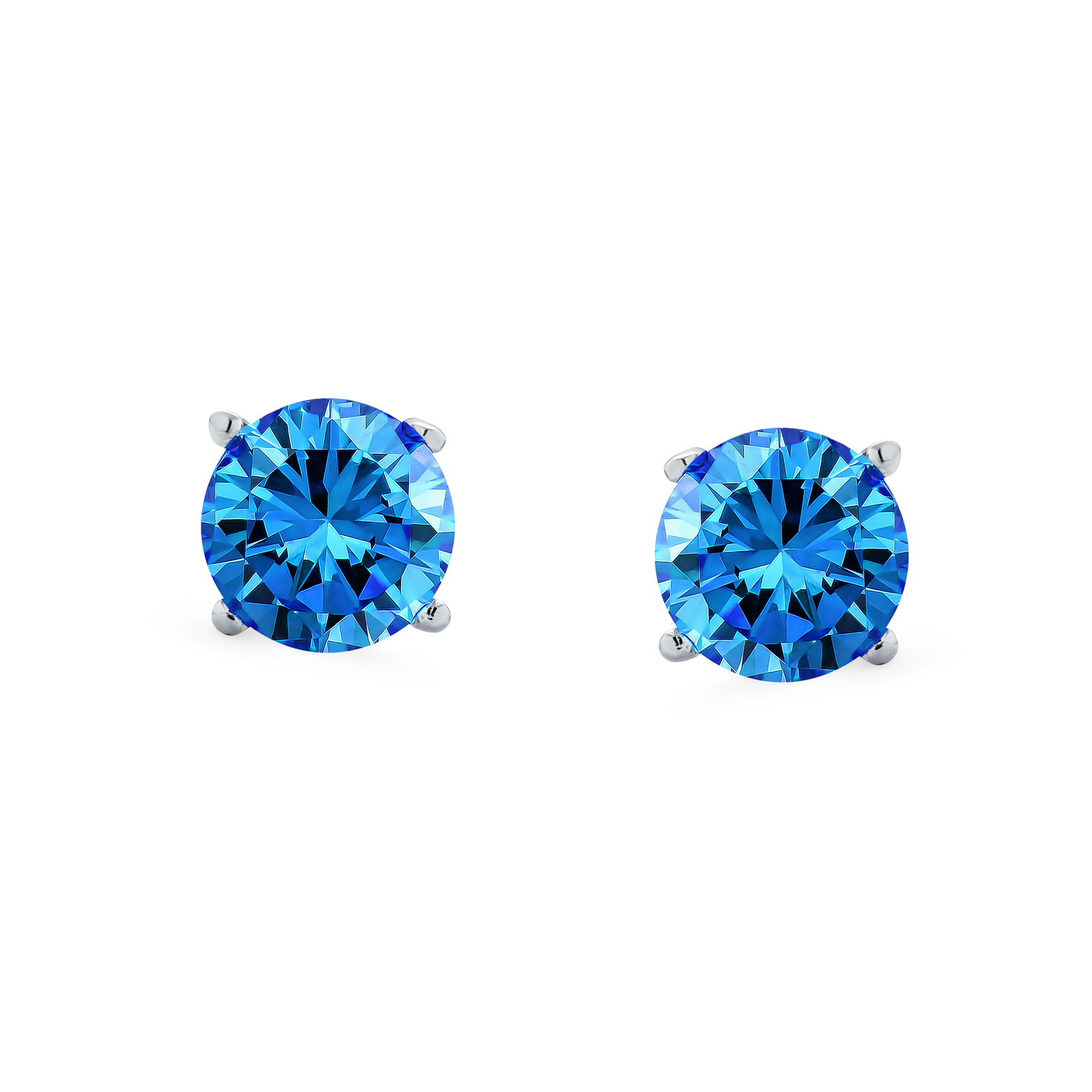 Round Solitaire Brilliant Cut AAA CZ Stud Earrings Screw back For Men Women - 第 32/53 張圖片