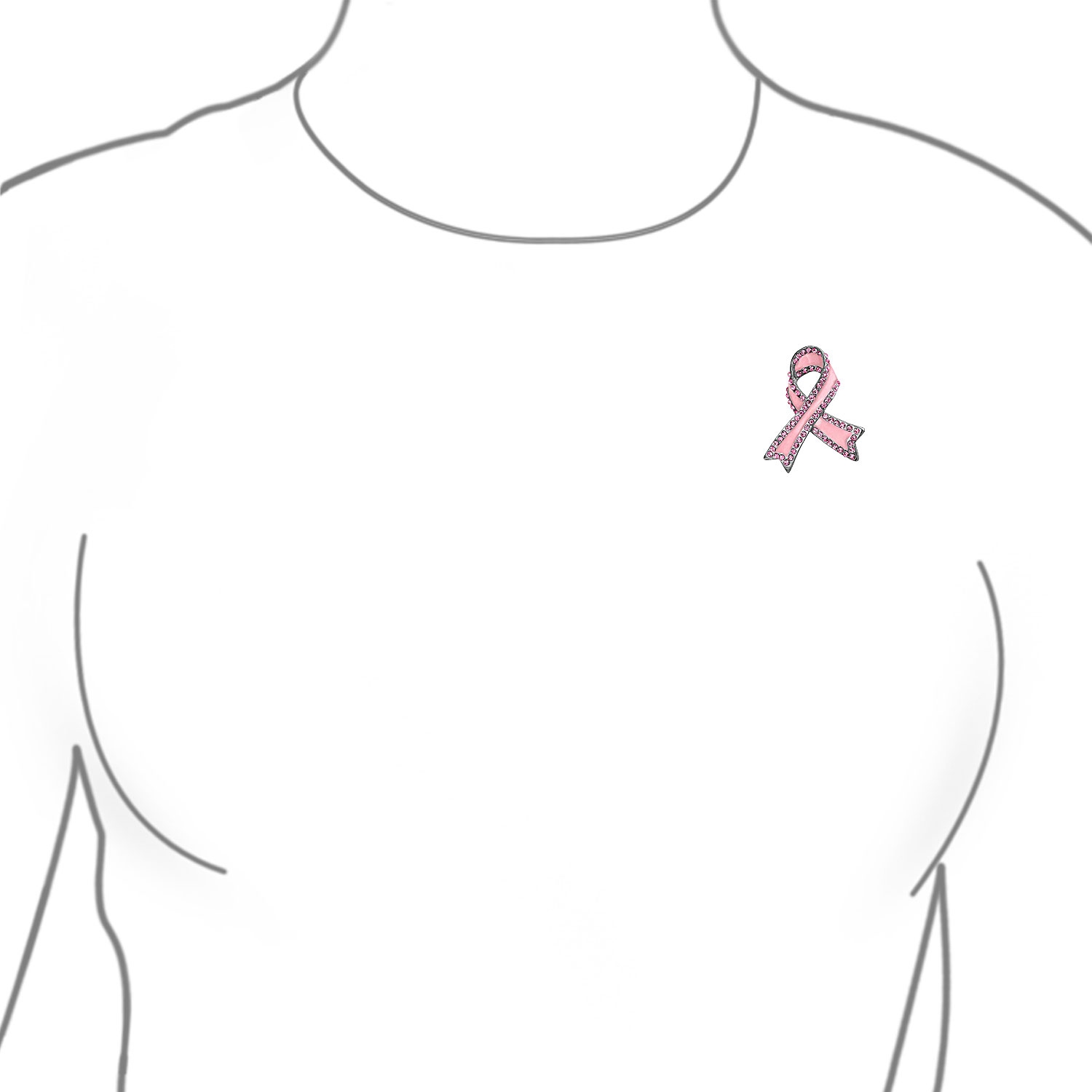 Open Heart Enamel Crystal Prevention and Support for Causes Awareness White - Picture 6 of 15