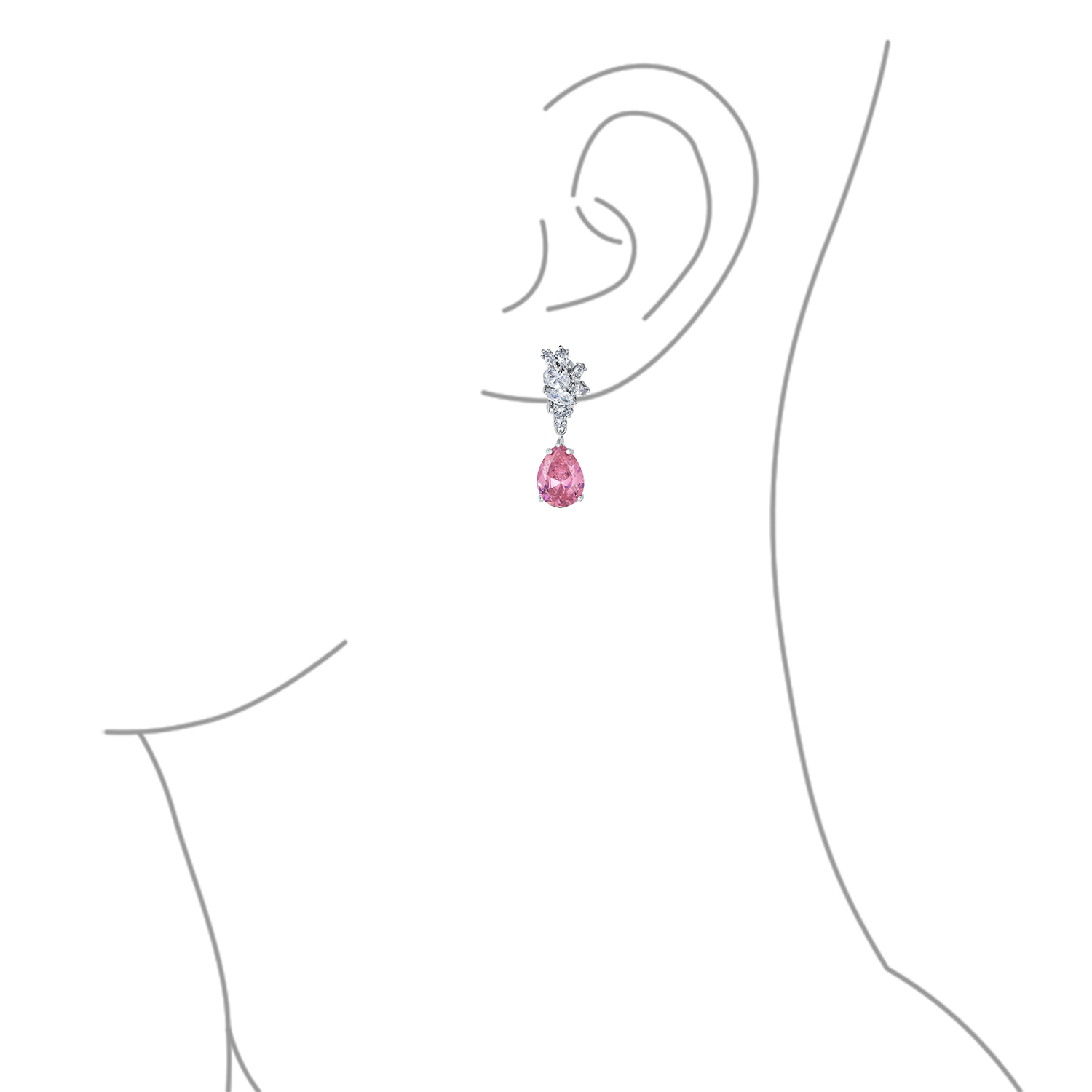 Vintage Style CZ Gemstone Leaf Teardrop Clip-On Earrings for Weddings & Proms - 第 9/14 張圖片