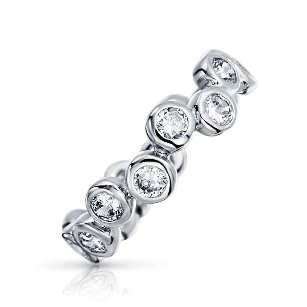 S-Quisite Sterling Silver CZ Eternity Band 3mm