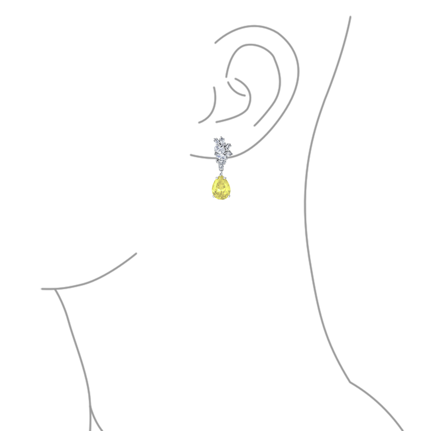 Vintage Style CZ Gemstone Leaf Teardrop Clip-On Earrings for Weddings & Proms - 第 13/14 張圖片