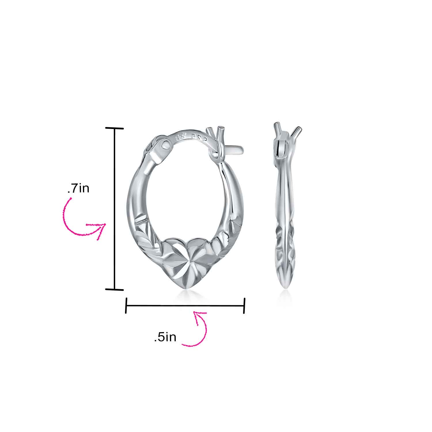 Alternate view of Angel Wings Heart Celtic Claddagh Hoop Earrings Gold Plated Silver .5- Inch