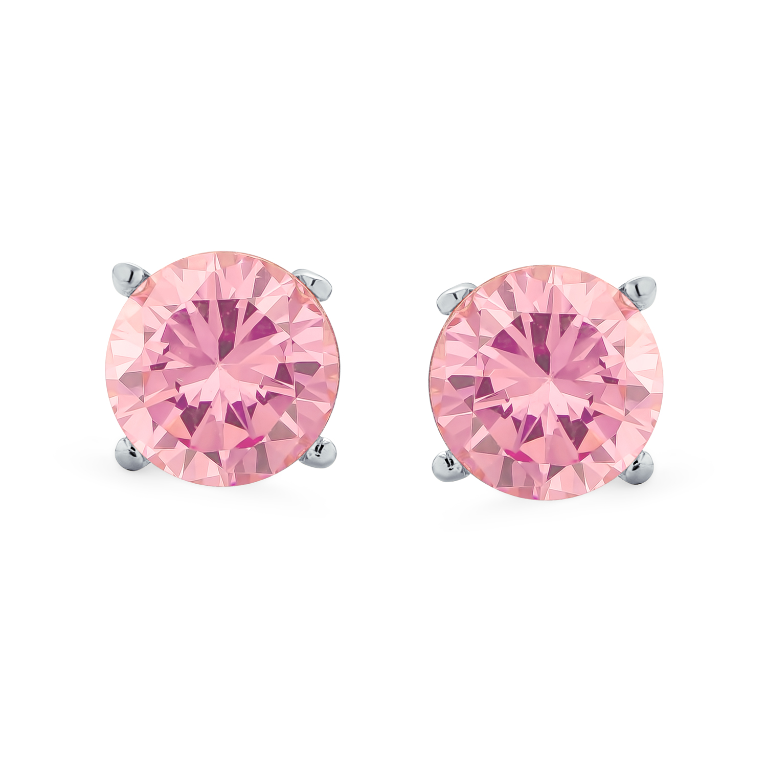 Round Solitaire Brilliant Cut AAA CZ Stud Earrings Screw back For Men Women - 第 36/53 張圖片