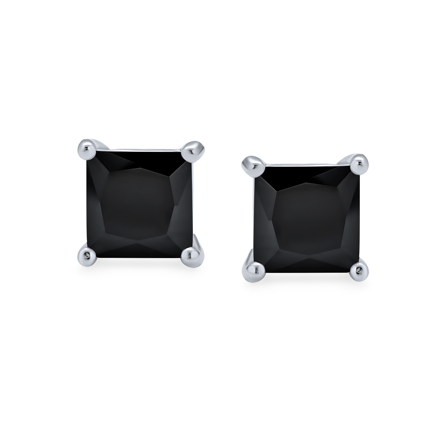 Square Cubic Zirconia Solitaire Princess AAA CZ Stud Earrings For Women Men - Picture 78 of 109