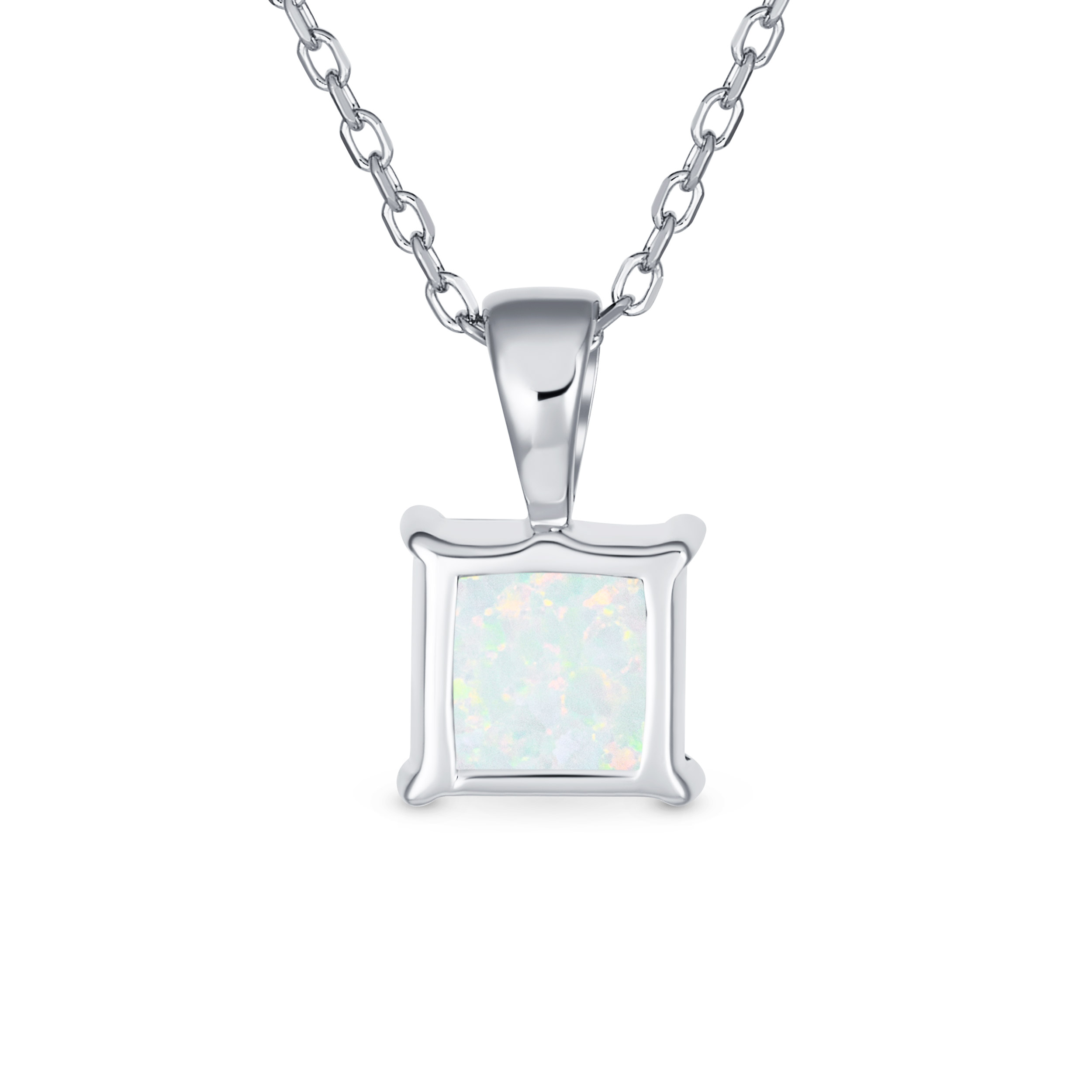 Traditional Dainty Opal Gemstone Pendant Necklace Gold Plated Sterling Silver - Picture 10 of 16